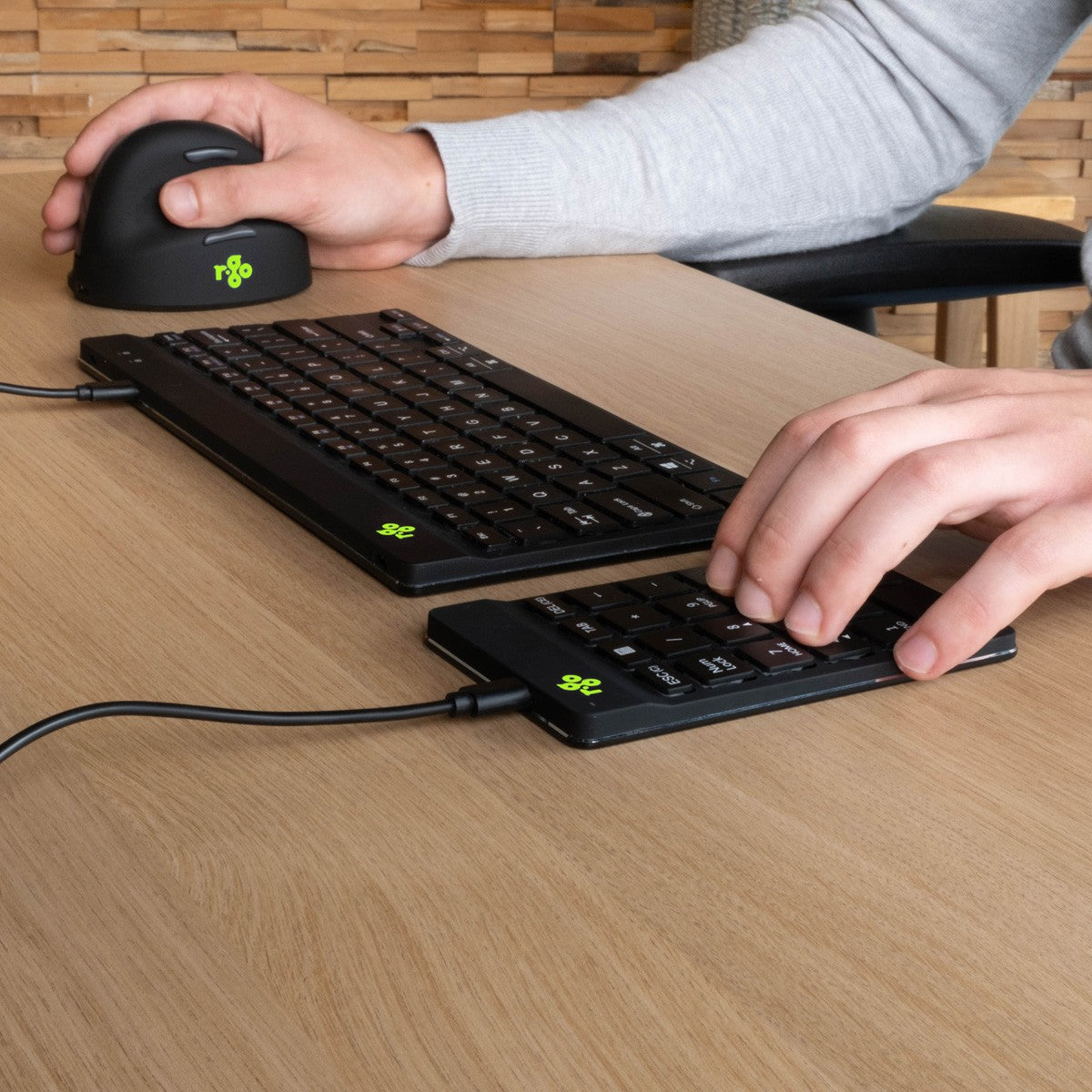 R - Go Tastatur R - Go Numpad Break - ergonomischer Ziffernblock mit Pausensoftware - kabelgebunden - schwarz - USB - Universal - 1,5 m - Schwarz - Tastatur