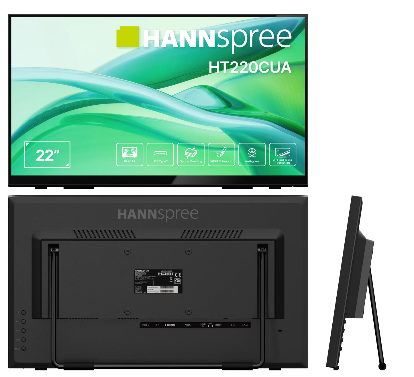 Hannspree 21.5" HT220CUA 16 Touch HDMI+DP - 54,5 cm - Monitor