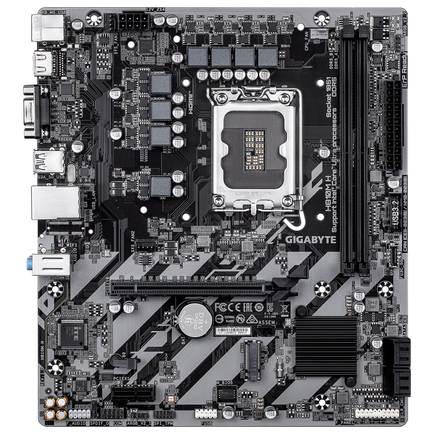 Gigabyte 1851 H810M H - /M.2/HDMI/VGA/AµATX - Intel Sockel 1851 (Core Ultra 100&200) - Mainboard