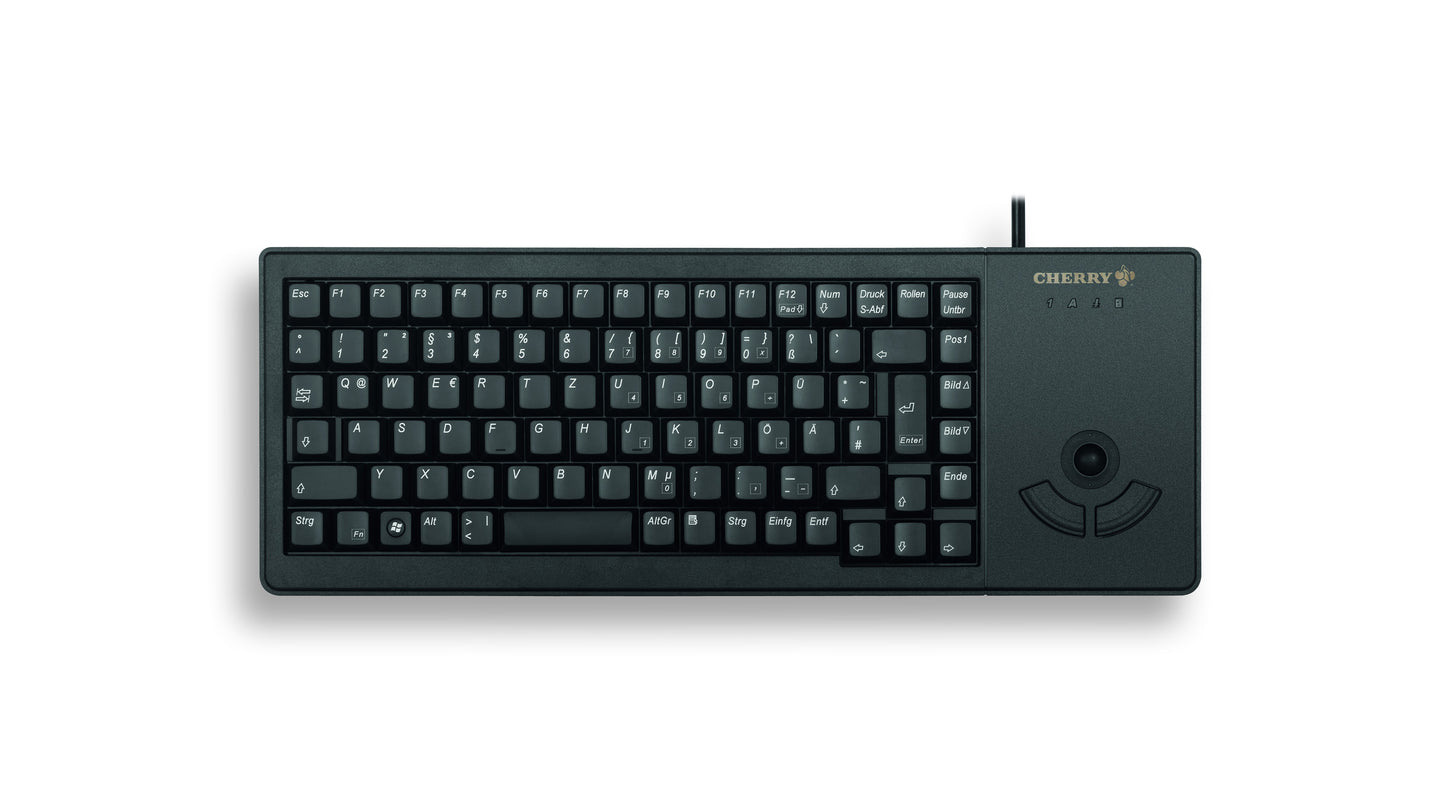Cherry XS Trackball - Volle Größe (100%) - Kabelgebunden - USB - QWERTY - Schwarz - Tastatur