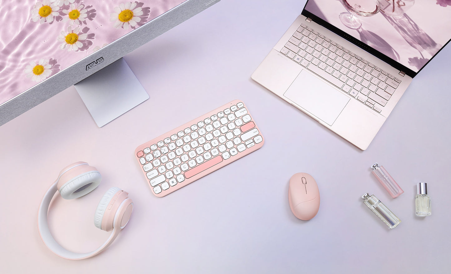 ASUS Marshmallow Tastatur Kw100 pink - 84 Tasten - Tastatur