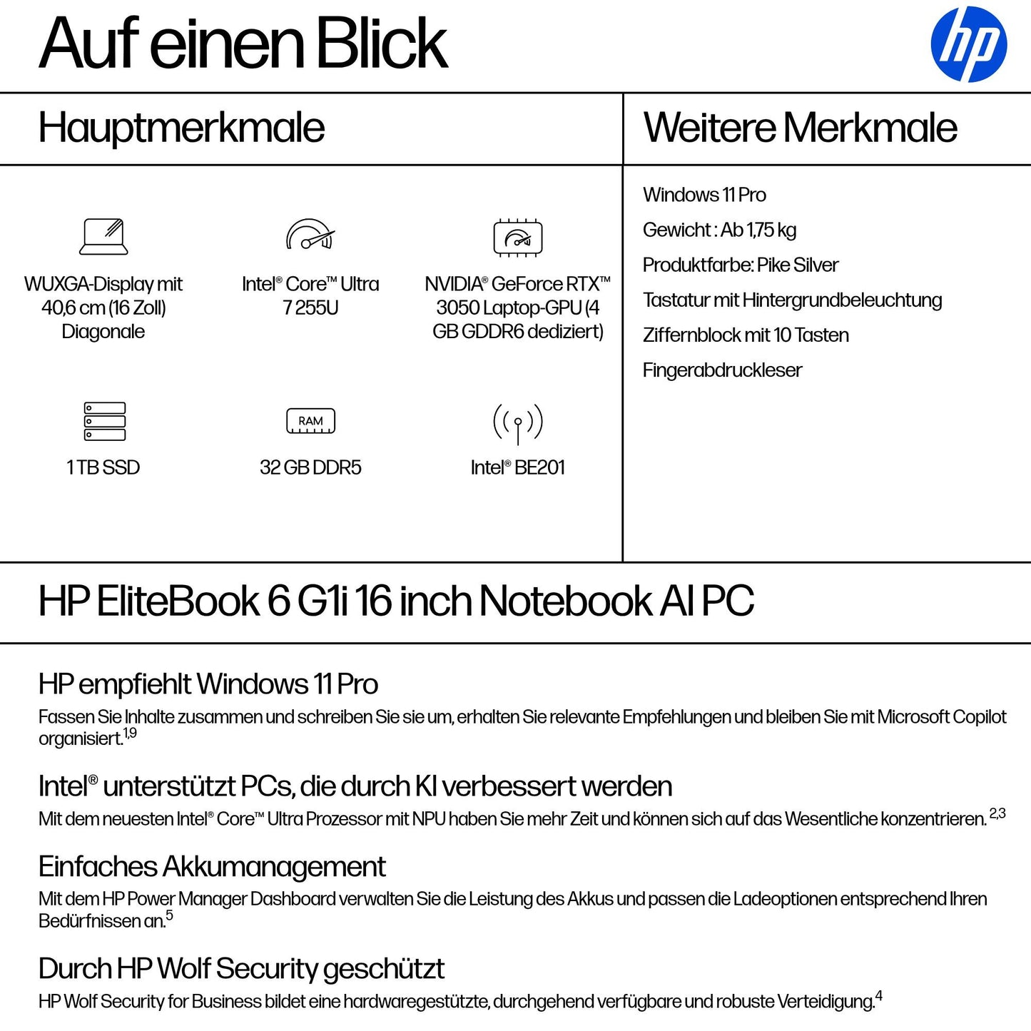 HP EliteBook 6 G1i Intel Core Ultra 7 255U - Core Ultra 7 - Notebook