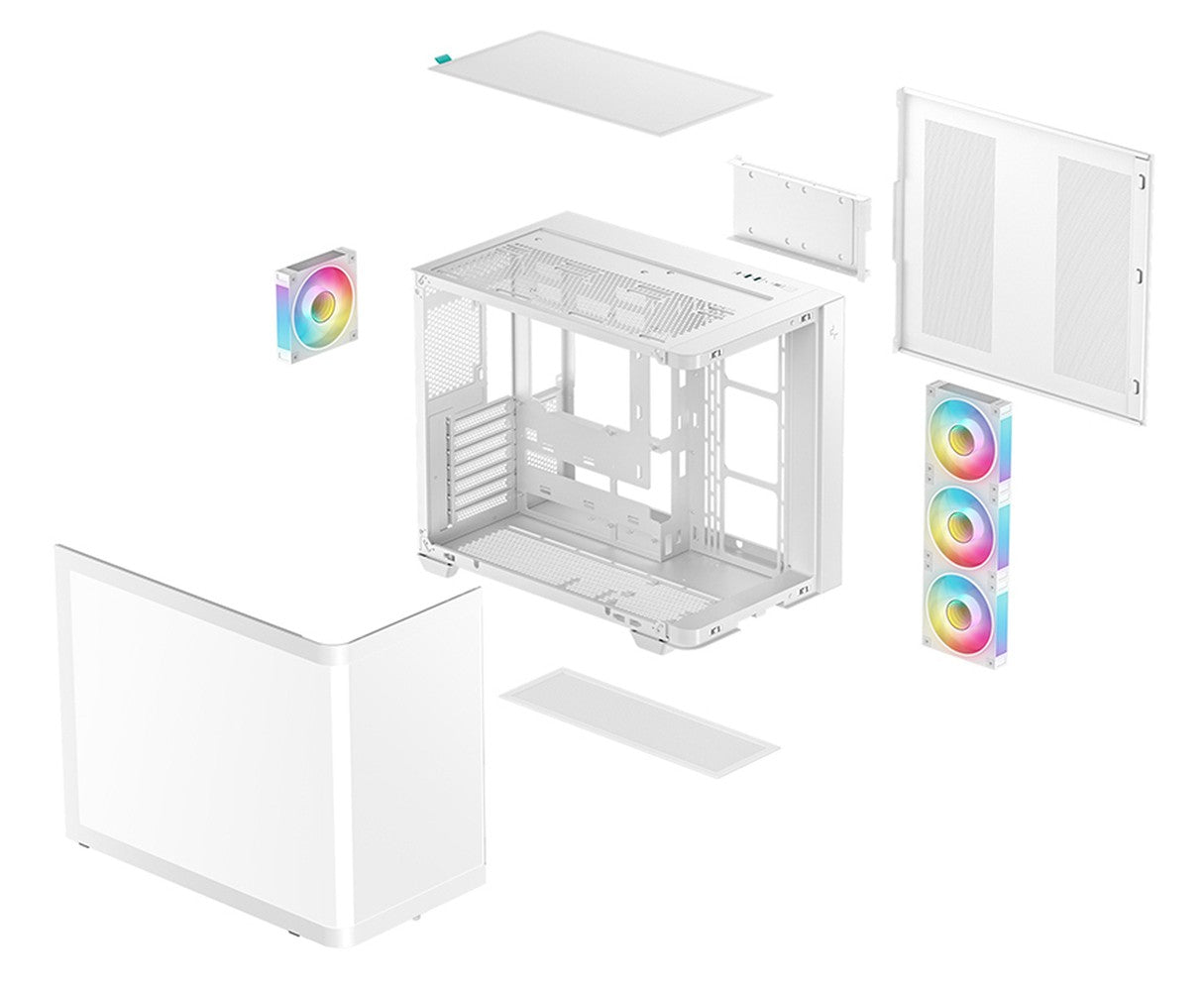 Deepcool CG530U 4F WH ATX Curved Glass Panoramic Case White - ATX - Gehäuse