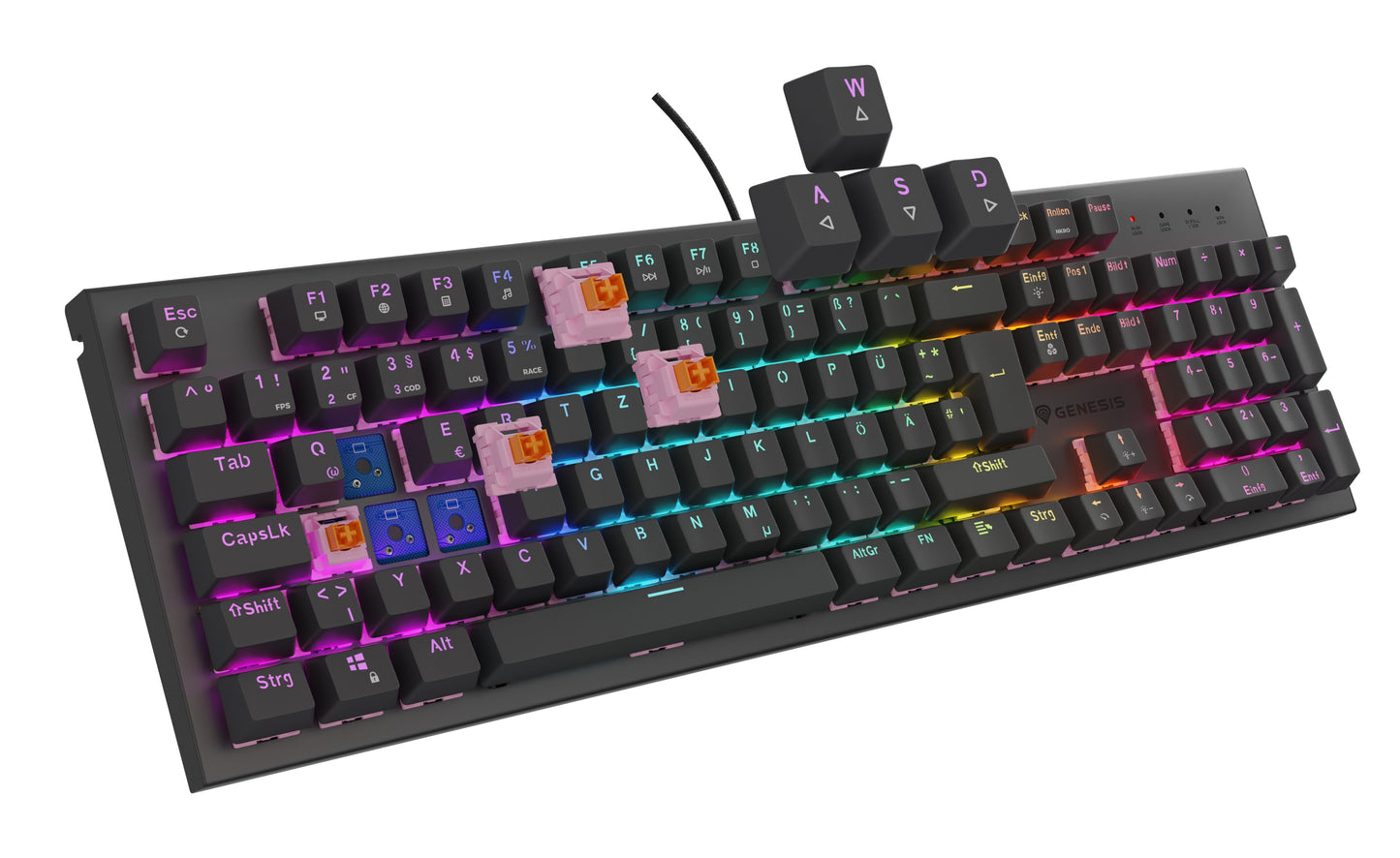 natec Gaming Tastatur THOR 303 silent kabelgeb. DE - Tastatur