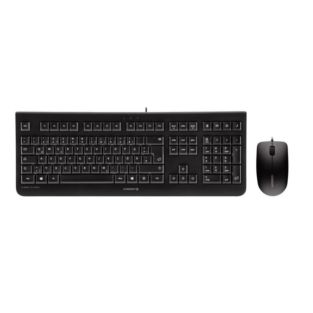 Cherry DC 2000 - Kabelgebunden - USB - Membran Key Switch - QWERTZ - Schwarz - Maus enthalten - Tastatur