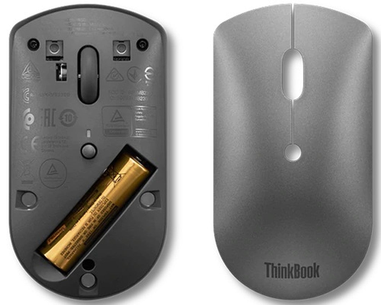 Lenovo ThinkBook - Beidhändig - Optisch - Bluetooth - 2400 DPI - Grau - Maus