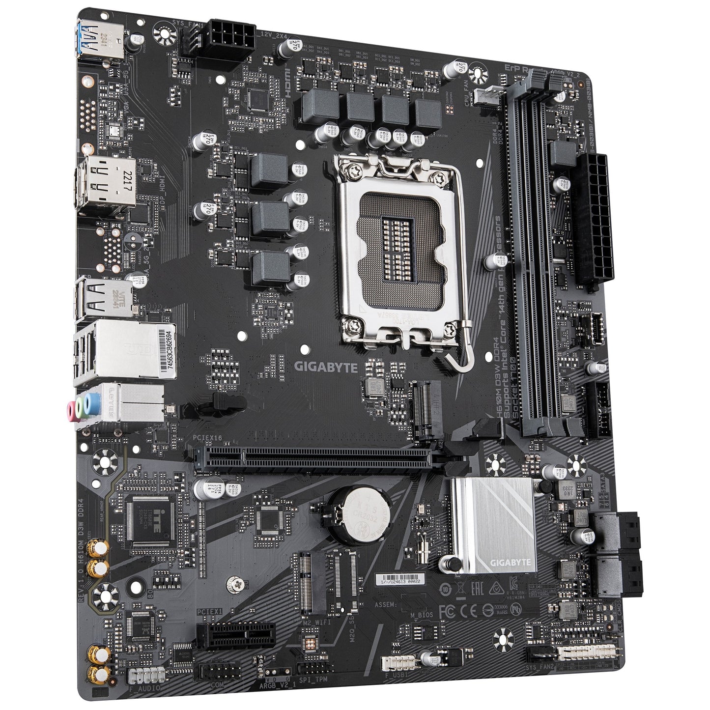 Gigabyte H610M D3W DDR4 Mainboard - Unterstützt 14. Gen. Intel Core CPUs, 5+1+1 Phasen VRM, bis zu 3200 MHz DDR4, 1xPCIe 3.0 M.2, 1 GbE LAN, USB 3.2 Gen 1, Intel, LGA 1700, Intel® Celeron®, Intel Core i3 12th Gen, Intel Core i3 13th Gen, Intel - Mainboard