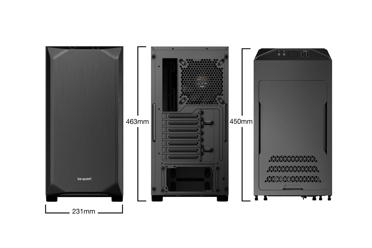 Be Quiet! BGW34 - Midi Tower - PC - Schwarz - ATX - Mini - ATX - Mini - ITX - ABS Synthetik - Stahl - Gehärtetes Glas - 36,9 cm - Gehäuse