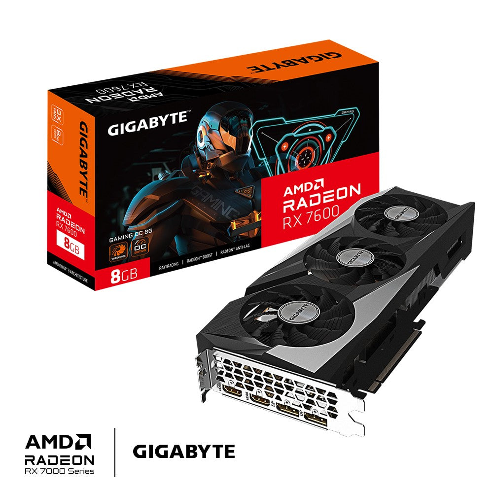 Gigabyte GAMING Radeon RX 7600 OC 8G - Radeon RX 7600 - 8 GB - GDDR6 - 128 Bit - 7680 x 4320 Pixel - PCI Express 4.0 - Grafikkarte