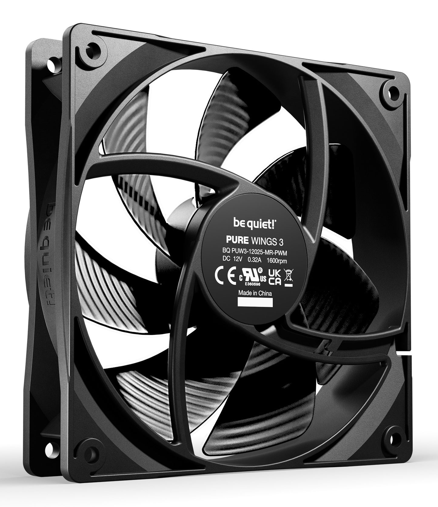 Be Quiet! Pure Wings 3 120mm PWM - Ventilator - 12 cm - 1600 RPM - 84,8 m³/h - Schwarz - Kühler