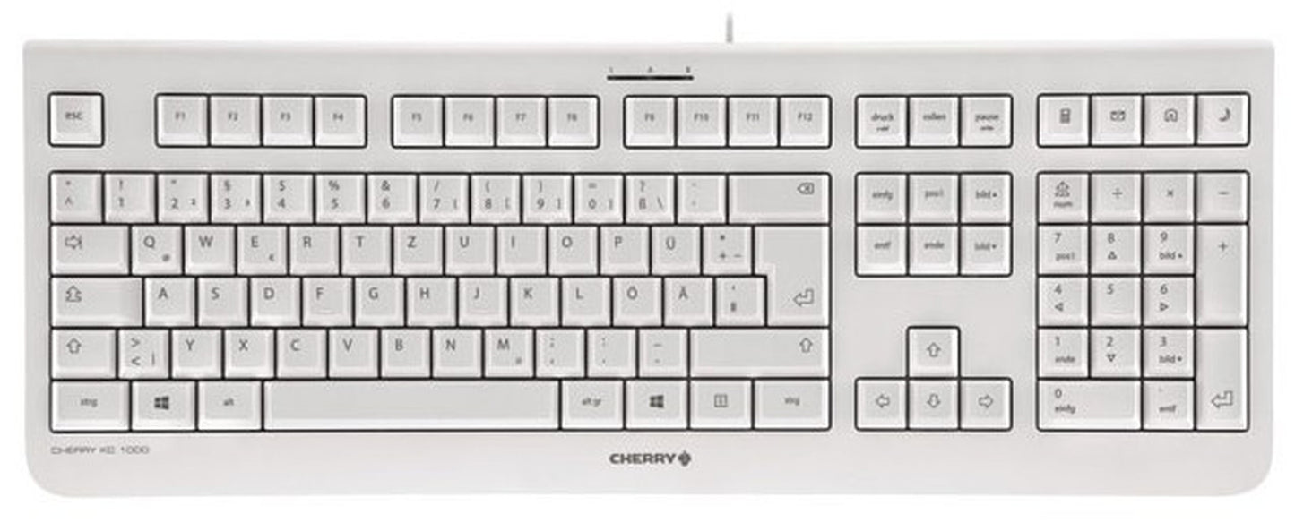 Cherry KC 1000 - Laser - 4 Tasten QWERTZ - Grau, Weiß - Tastatur