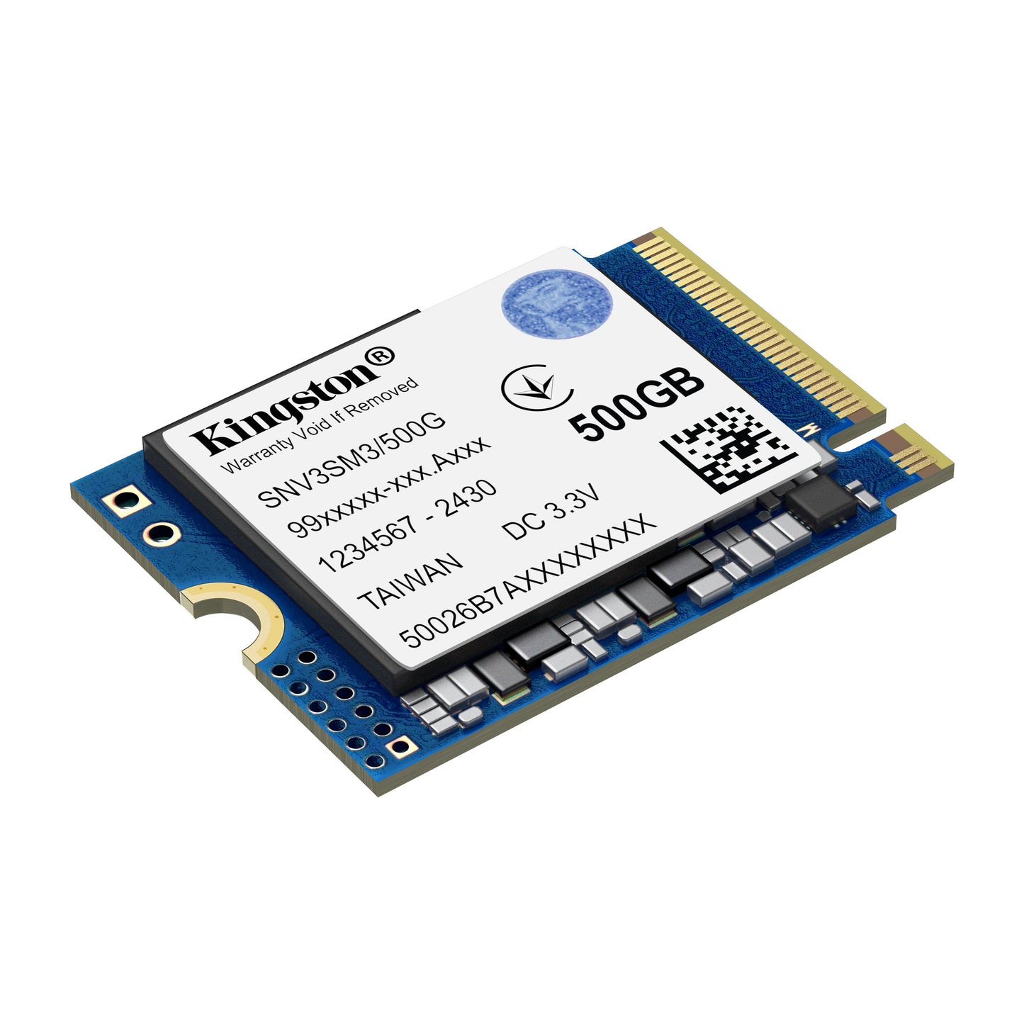 Kingston NV3 - 500 GB - intern - M.2 2230 - PCIe 4.0 x4 (NVMe) - M.2 2230/PCIe 4.0 NVMe/5000MBs Read - SSD