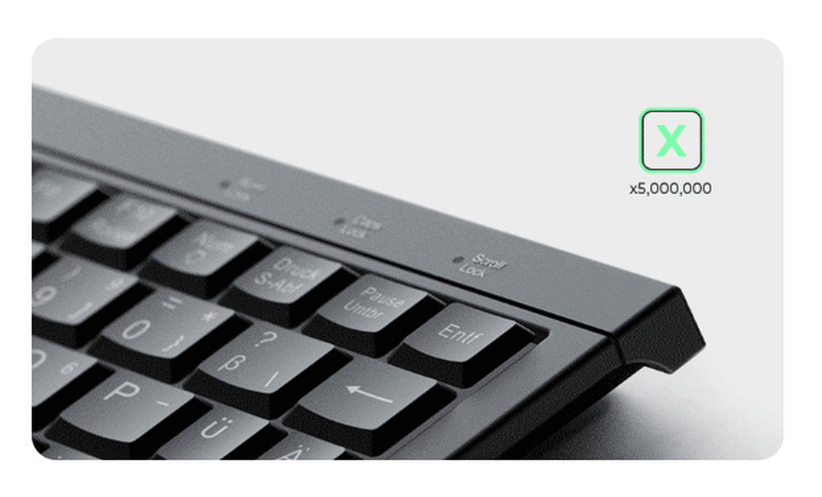 KeySonic KSK - 3211ELU (DE) - Super - Mini Tastatur - Hintergrundbeleuchtung - Touchpad - schwarz - Kabelgebunden - USB - Membran Key Switch - QWERTZ - LED - Schwarz - Tastatur