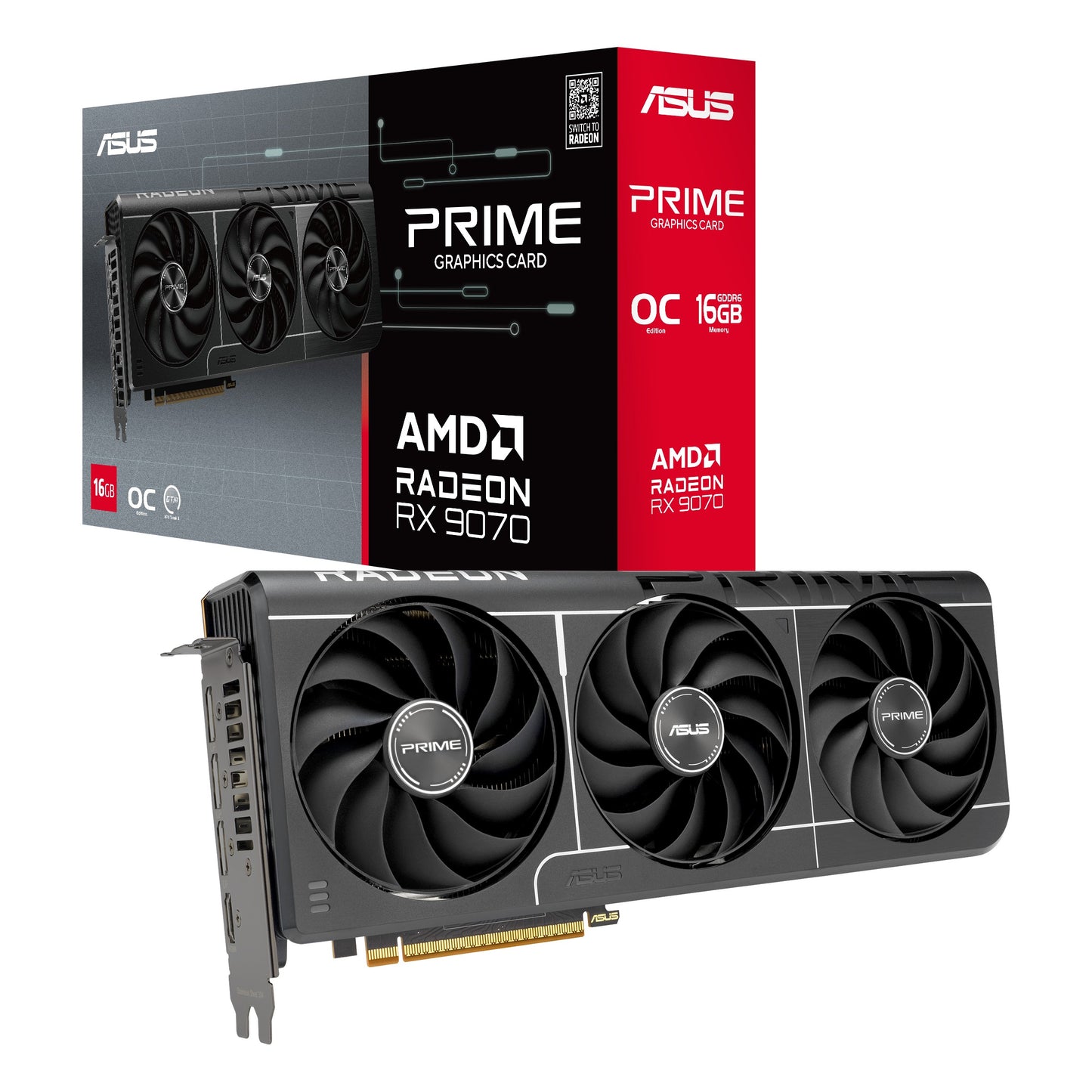 ASUS Prime Rx 9070 OC Evo Gddr6 3xDP 1xHDMI - PCI - Express - Grafikkarte
