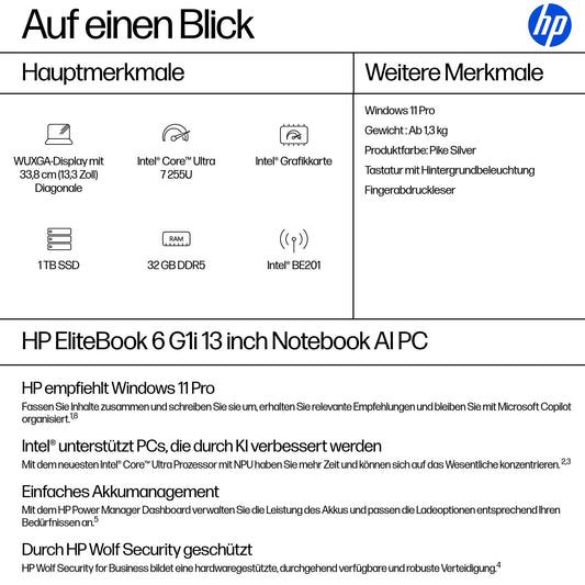 HP EliteBook 6 G1i Intel Core Ultra 7 255U - 7 - Core Ultra 7 - Notebook