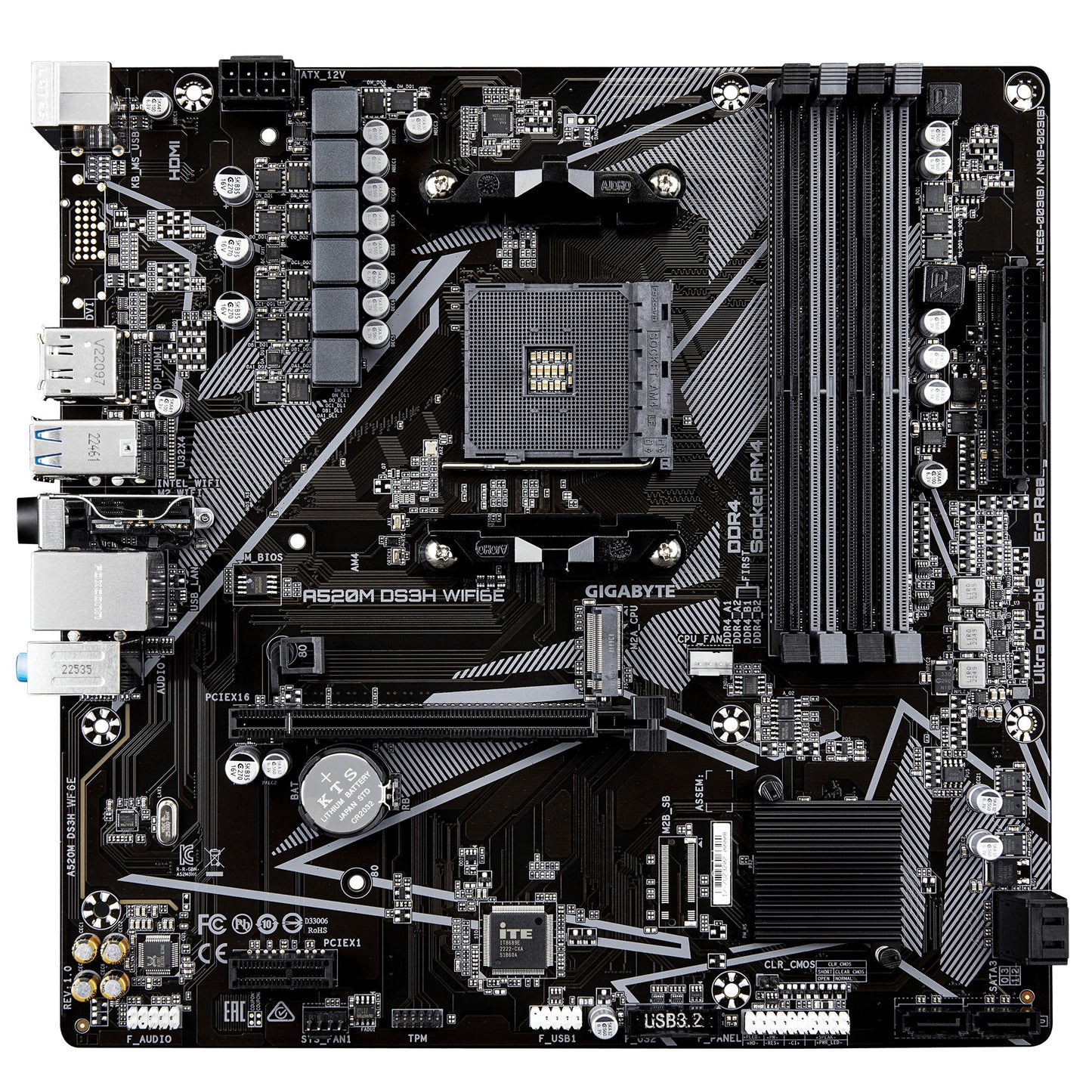 Gigabyte A520M DS3H WiFi6E A520 AM4 mATX DDR4 - AMD Sockel AM4 (Ryzen) - Mainboard