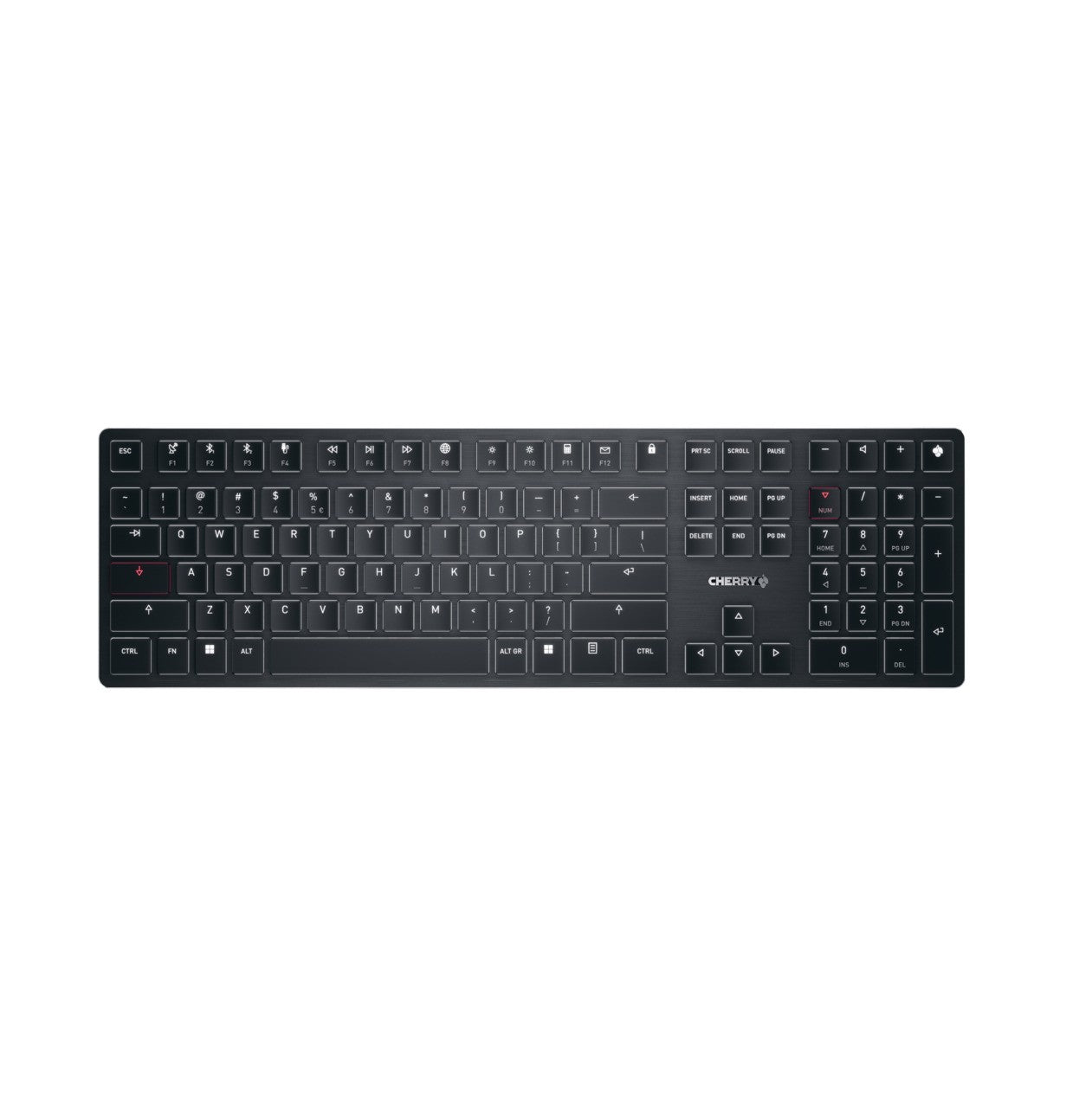 Cherry KW X ULP - Verkabelt & Kabellos - USB + RF Wireless + Bluetooth - Mechanischer Switch - QWERTY - LED - Schwarz - Tastatur