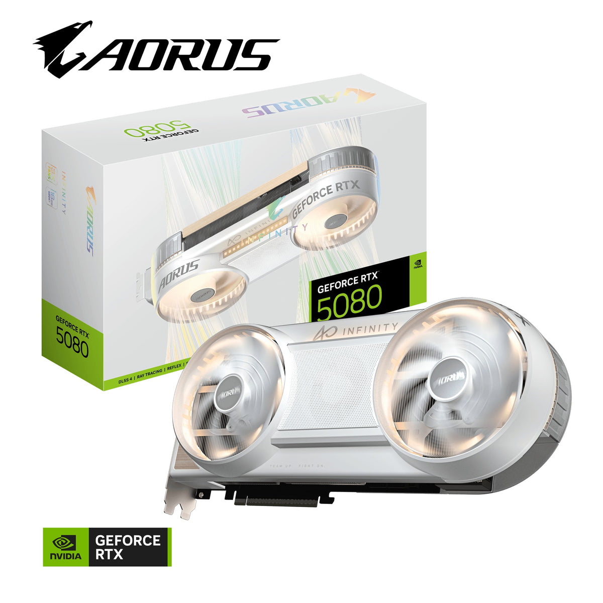 Gigabyte AORUS GeForce RTX 5080 INFINITY WOOD 16G - GDDR7/32 GB/2805 MHz/3x Display Port - Grafikkarte