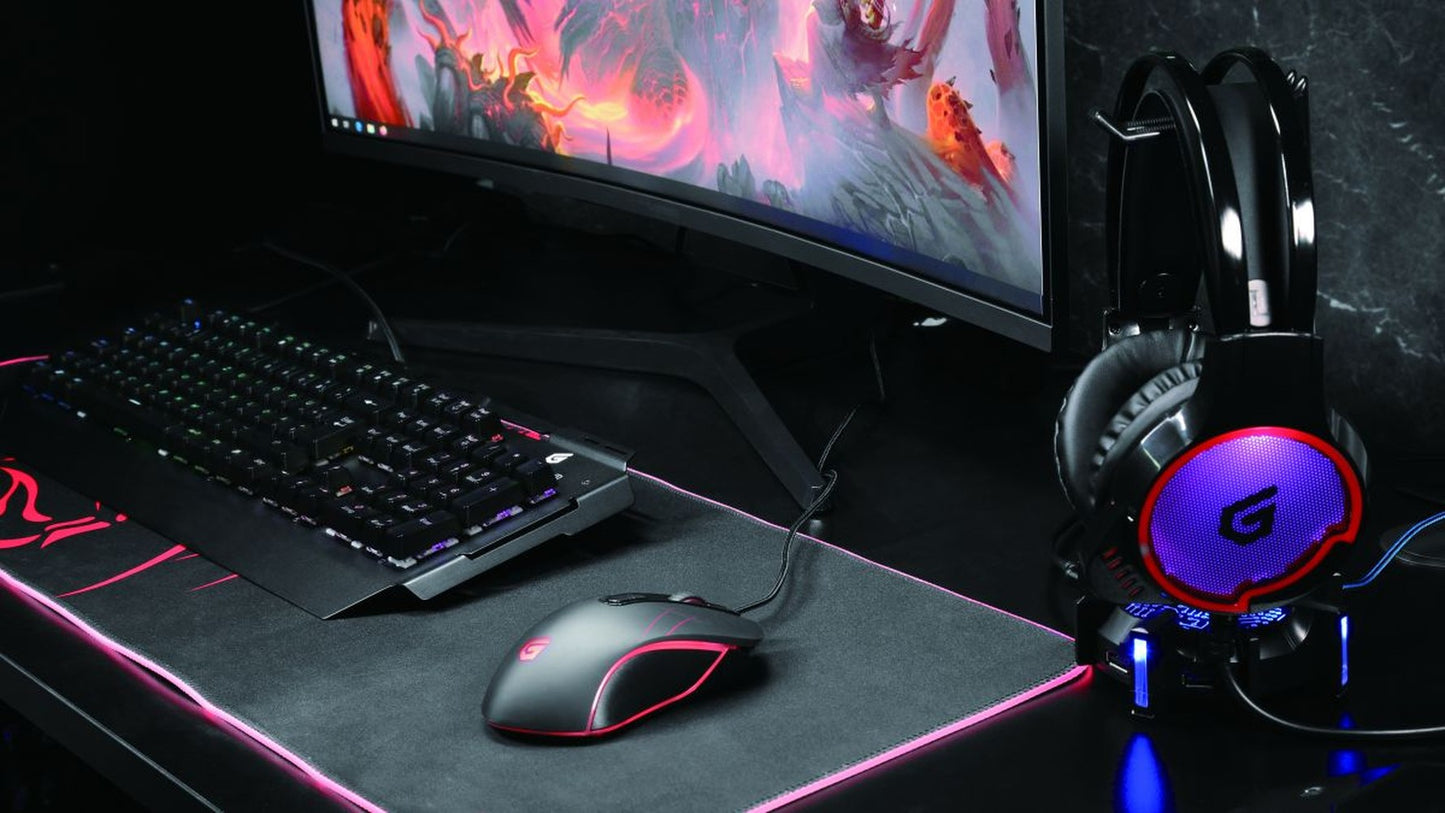 Conceptronic KRONIC - Kabelgebunden - USB - Mechanischer Switch - QWERTY - RGB - LED - Schwarz - Tastatur