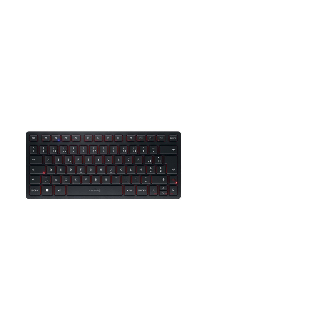 Cherry KW 9200 MINI - 75% - Verkabelt & Kabellos - USB + RF Wireless + Bluetooth - Scherenschalter - AZERTY - Schwarz - Tastatur