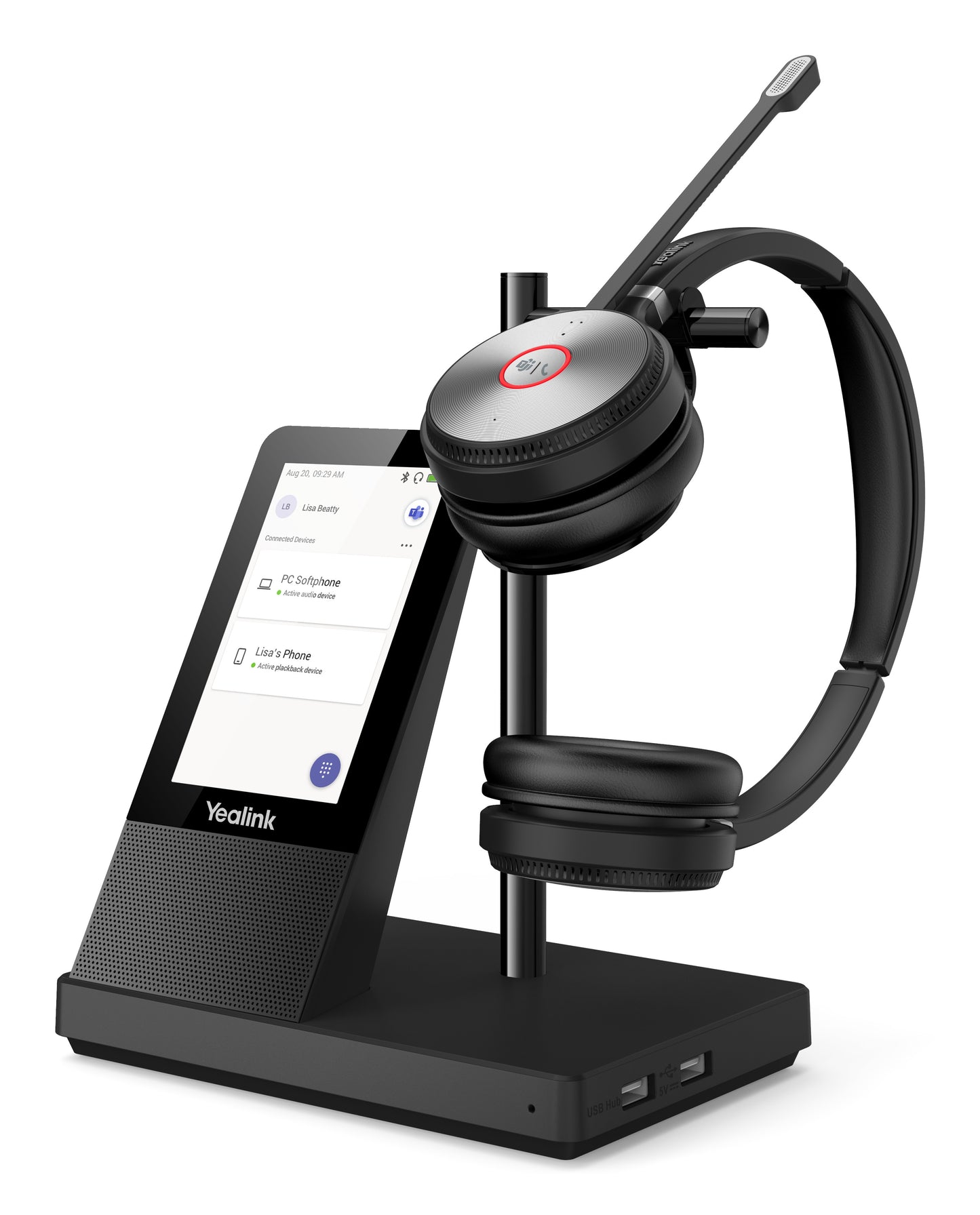 Yealink WH66 Dual Teams - Kabellos - Büro/Callcenter - 20 - 20000 Hz - 127 g - Persönliches Audio - Konferenzsystem - Schwarz - Headset