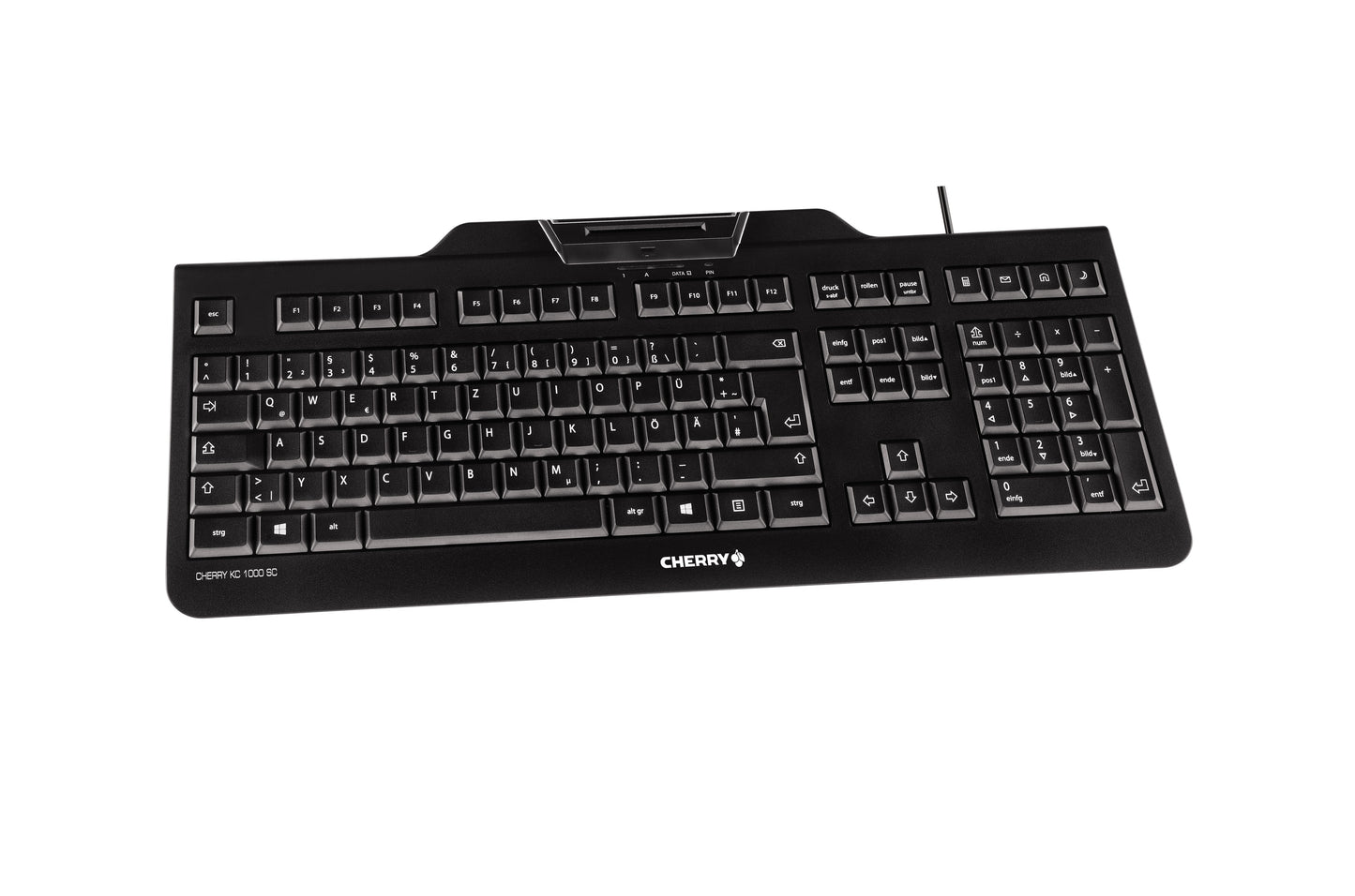 Cherry KC 1000 SC - 1.200 dpi Optisch - 105 Tasten QWERTZ - Schwarz - Tastatur