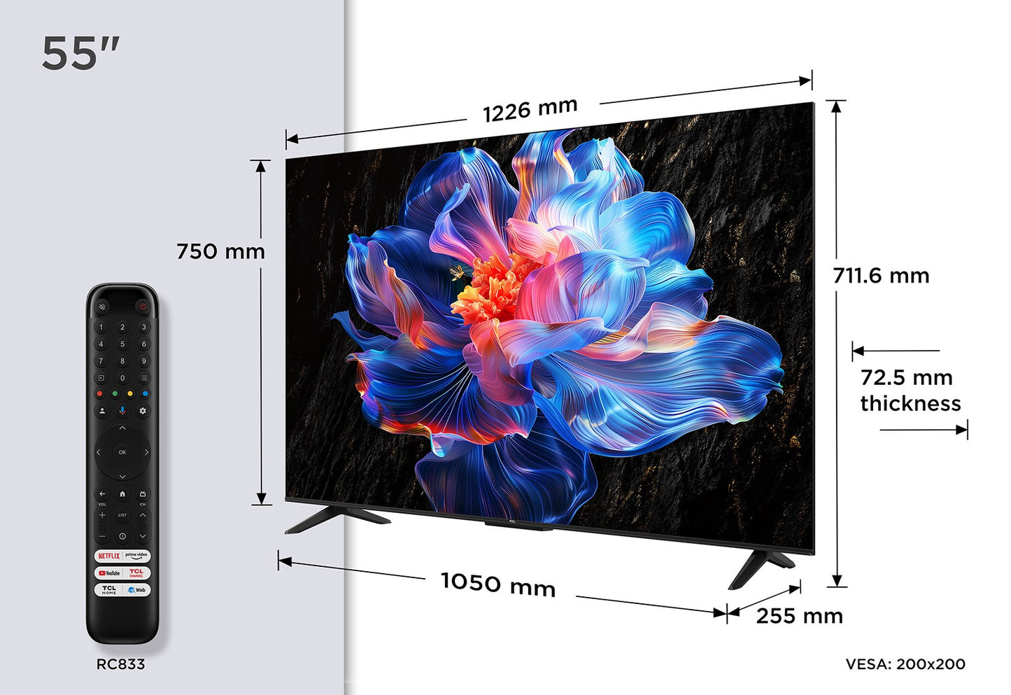 TCL V6C 55V6C TV 55" 4K Ultra HD Smart Wi - Fi Metallic 270 - 139,7 cm - Monitor