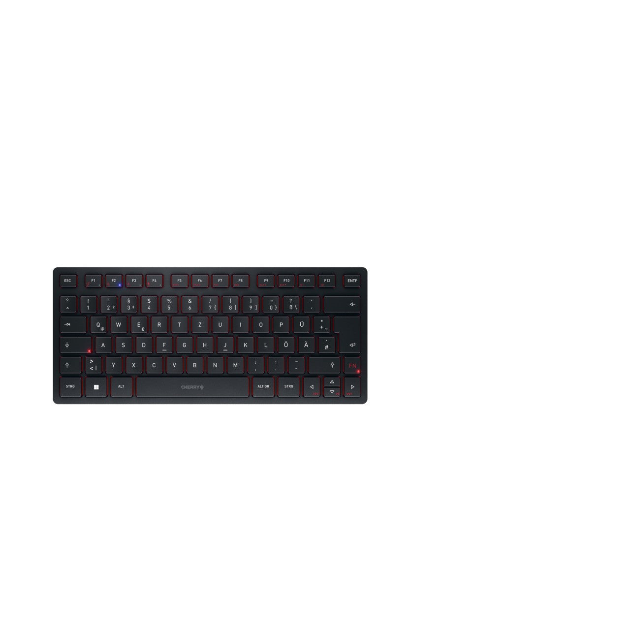 Cherry KW 9200 MINI - 75% - Verkabelt & Kabellos - USB + RF Wireless + Bluetooth - Scherenschalter - QWERTZ - Schwarz - Tastatur