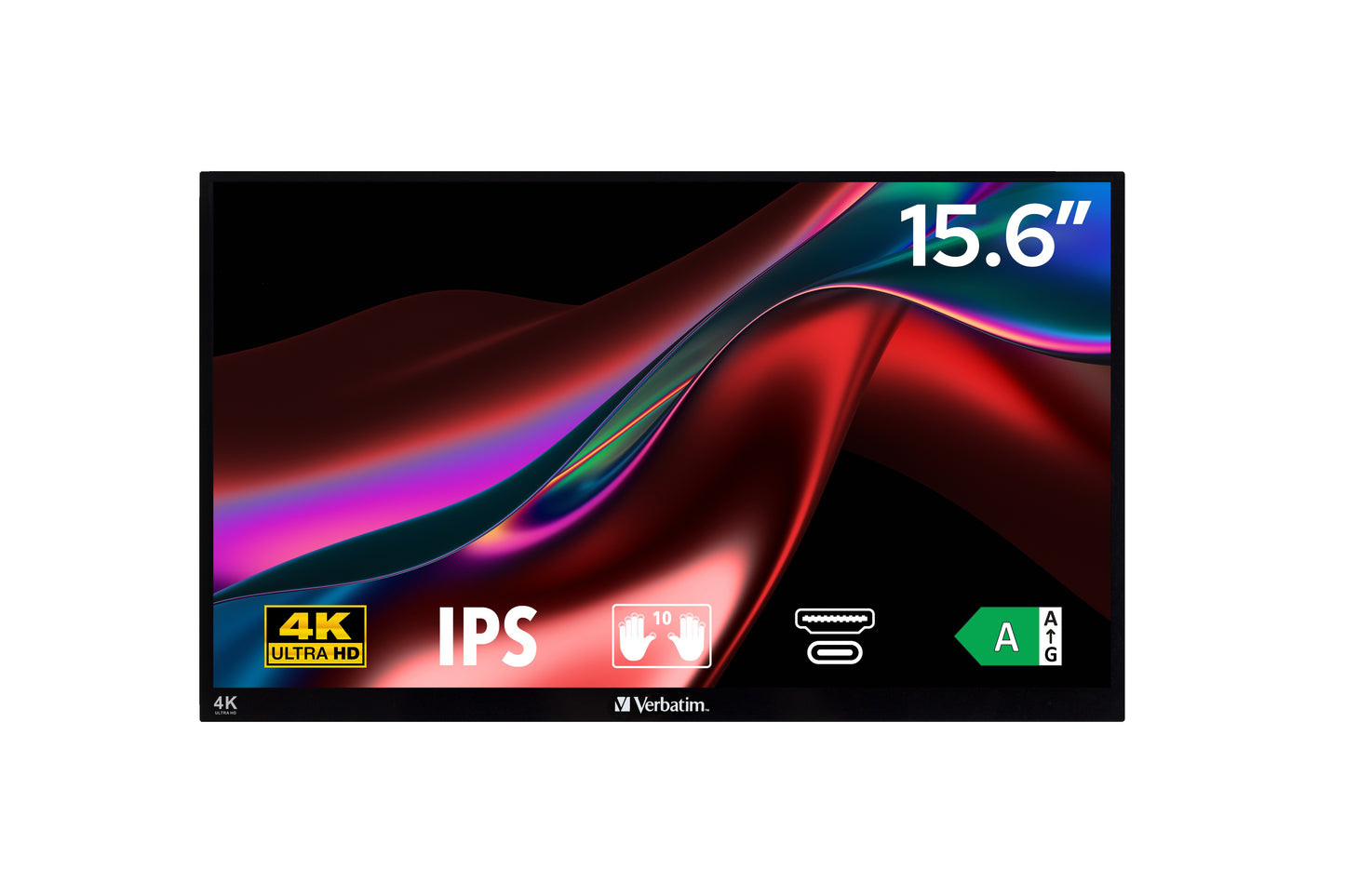 Verbatim PMT - 15 4k Portable Touchscreen Monitor 1 - 39,6 cm - Monitor