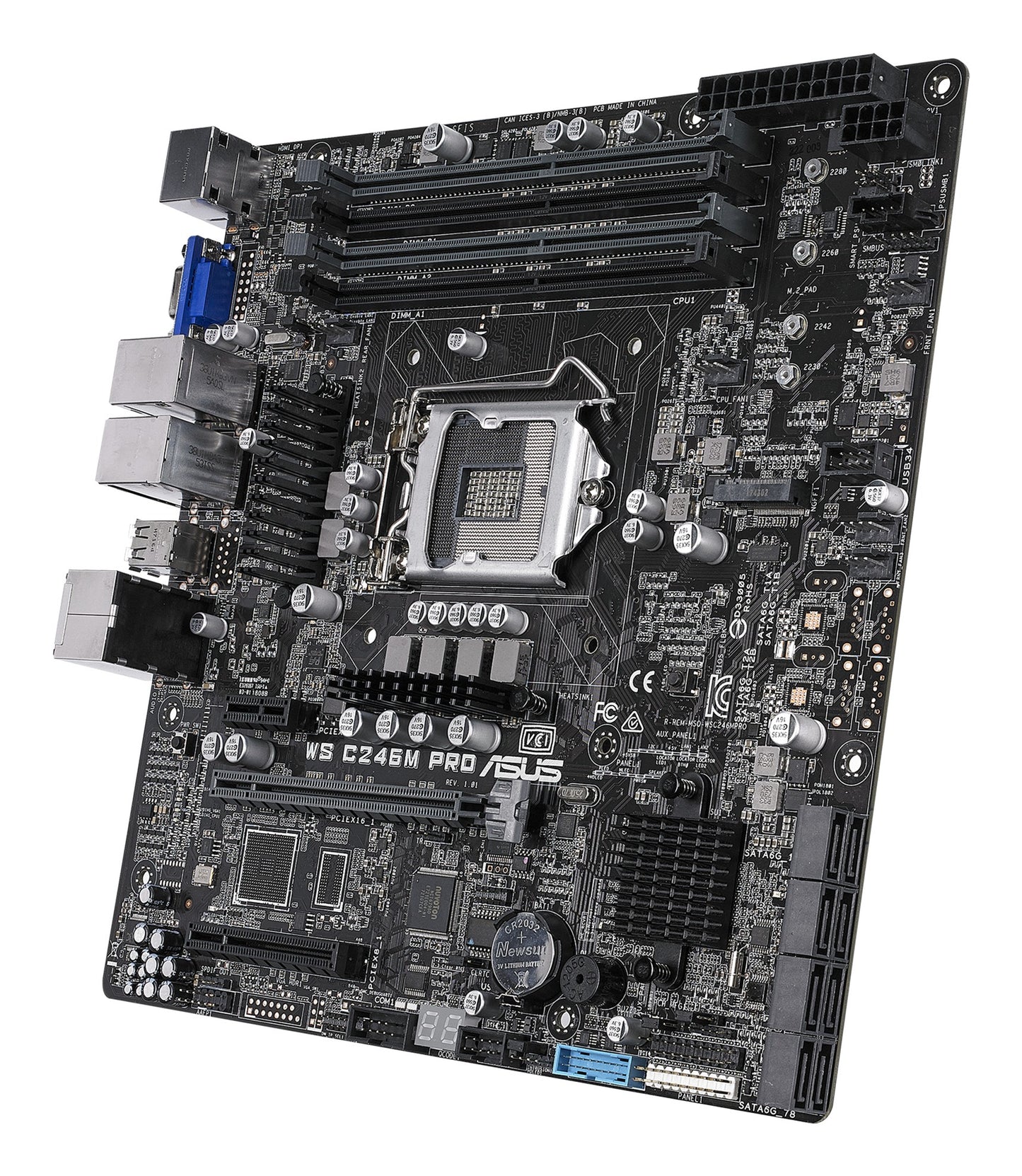 ASUS WS C246M PRO - Intel - LGA 1151 (Socket H4) - Intel® Celeron® - Intel® Core™ i3 - Intel® Core™ i5 - Intel® Core™ i7 - Intel® Pentium® - Intel® Xeon® - LGA 1151 (Socket H4) - DDR4 - SDRAM - 64 GB - Mainboard