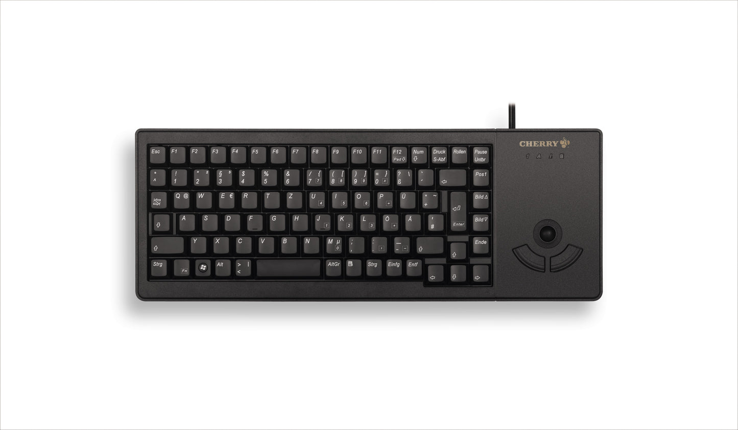 Cherry XS G84 - 5400 TRACKBALL Kabelgebundene Tastatur - USB - Schwarz (QWERTZ - DE) - Volle Größe (100%) - Kabelgebunden - USB - QWERTZ - Schwarz - Tastatur