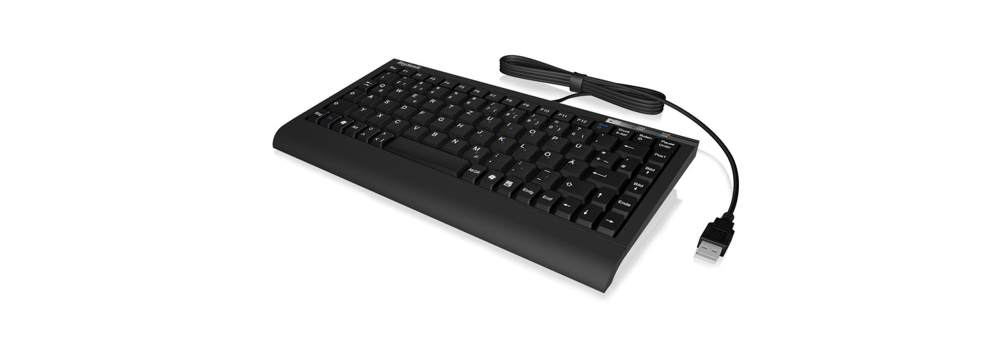 KeySonic ACK - 595C+ (US) Mini - SoftSkin - Combo - schwarz - Mini - Kabelgebunden - USB - Membran Key Switch - QWERTY - Schwarz - Tastatur