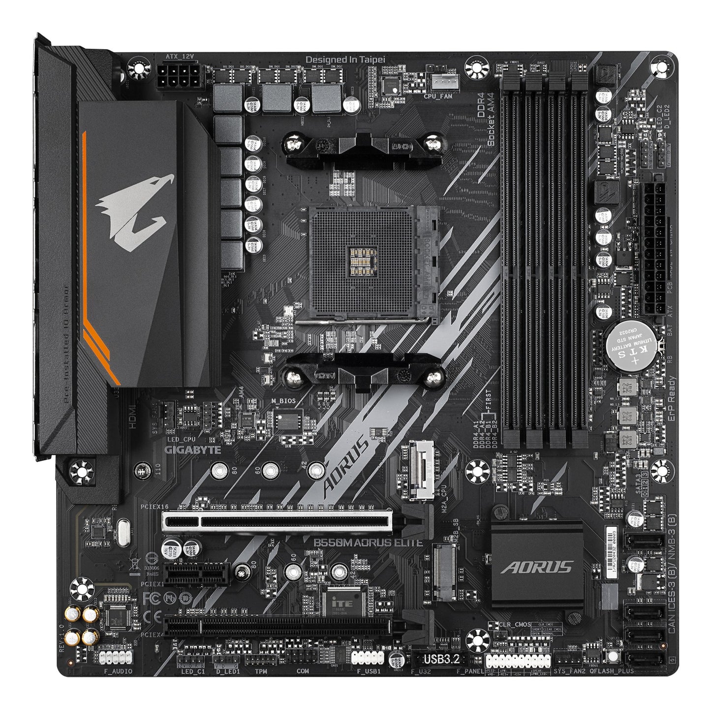 Gigabyte B550M AORUS ELITE - AMD - Socket AM4 - 3rd Generation AMD Ryzen™ 3 - 3rd Generation AMD Ryzen 5 - 3rd Generation AMD Ryzen™ 7 - 3rd... - DDR4 - SDRAM - 128 GB - DIMM - Mainboard