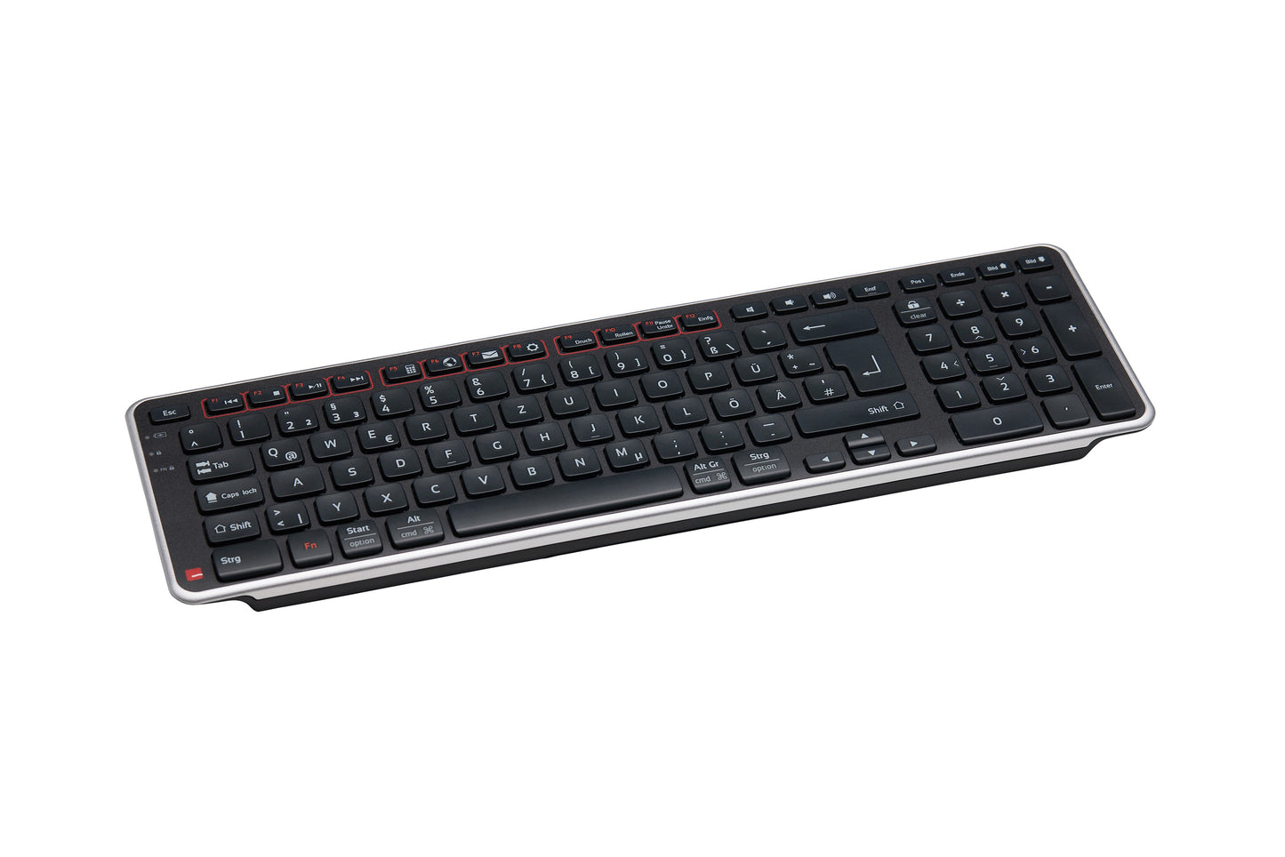 Contour Design Balance Keyboard Wireless - DE Layout - Volle Größe (100%) - Kabellos - RF kabellos + USB - Scherenschalter - QWERTZ - Schwarz - Tastatur