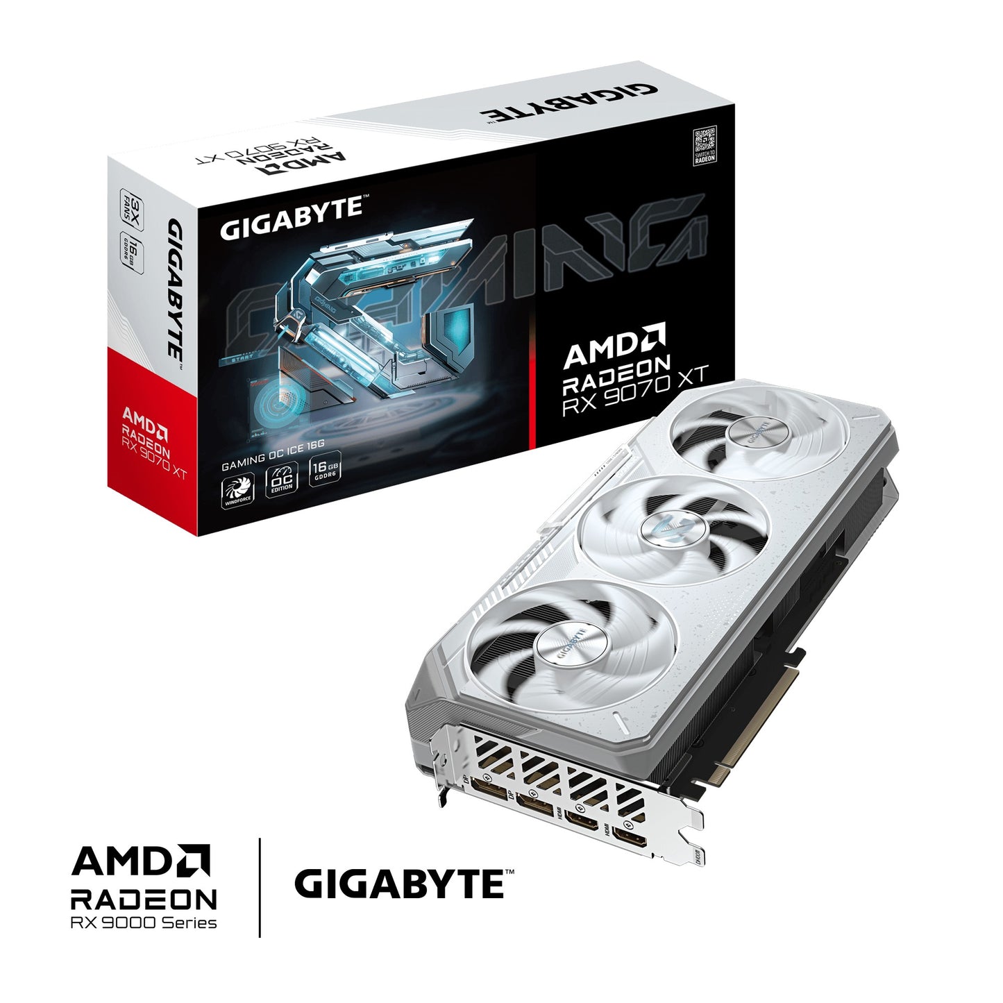 Gigabyte Radeon RX 9070 XT GAMING OC ICE 16G Grafikkarte - 16GB GDDR6, 256bit, P... - Grafikkarte