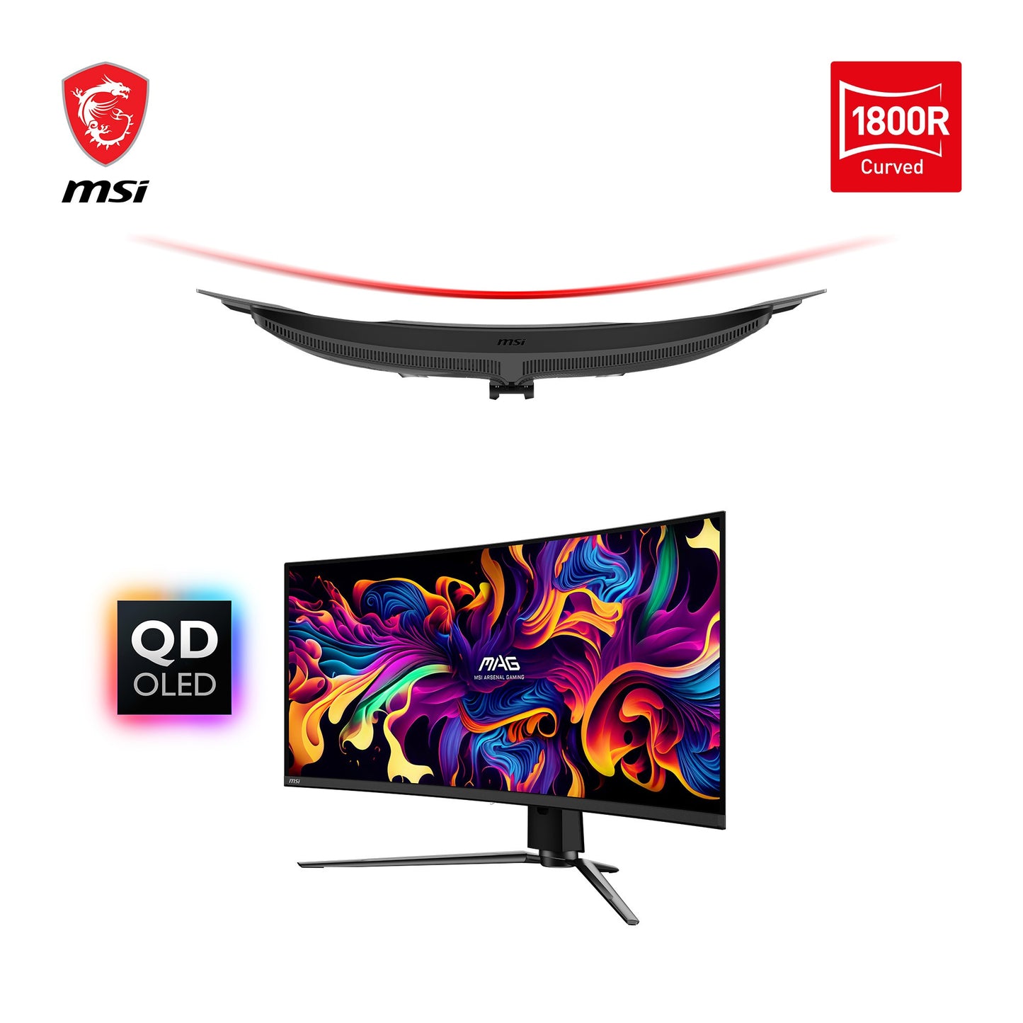 MSI Mag 341Cqpde Qd - Oled - Oled - Gaming - gebogen - 34" 34" - 86,4 cm - Monitor