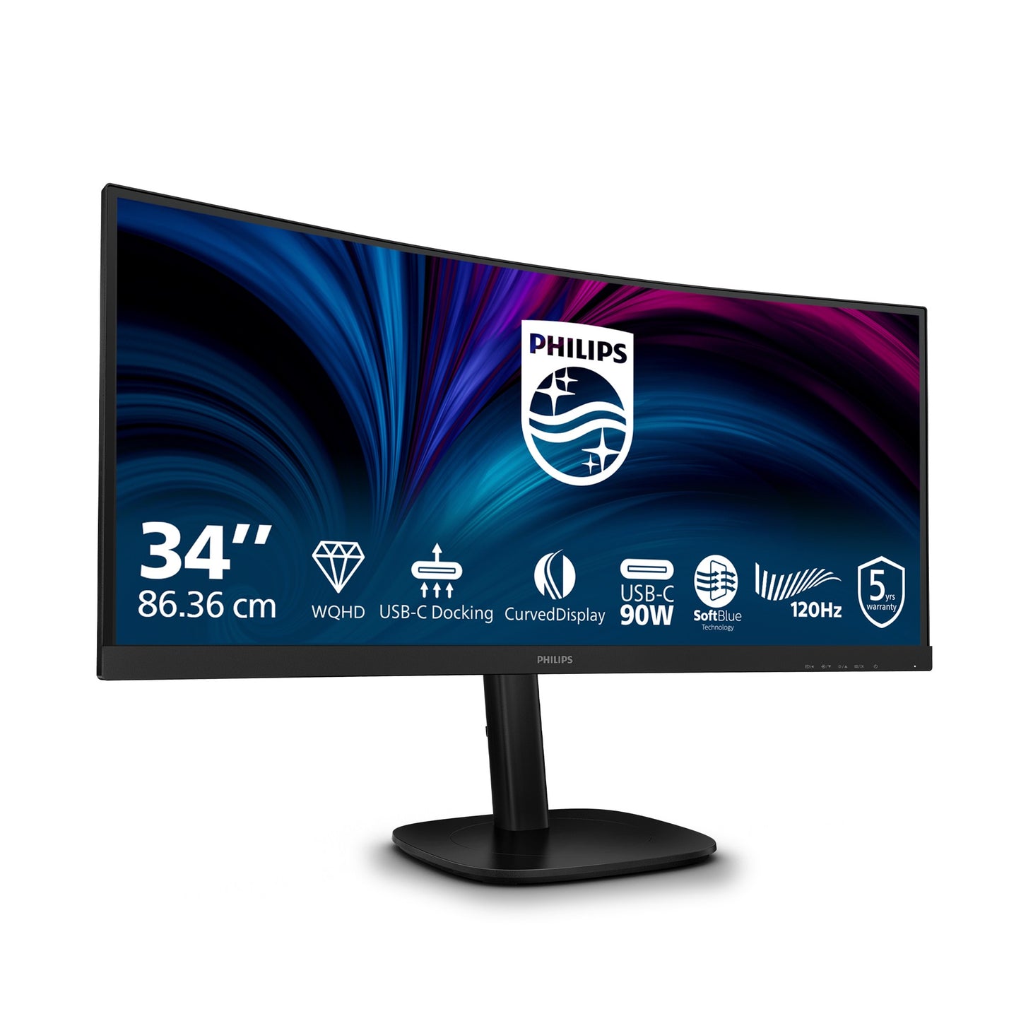 Philips 34" 34B2U3600C Curved/UWQHD/DP/HDMI/USB - C/RJ45 - 86,4 cm - Monitor