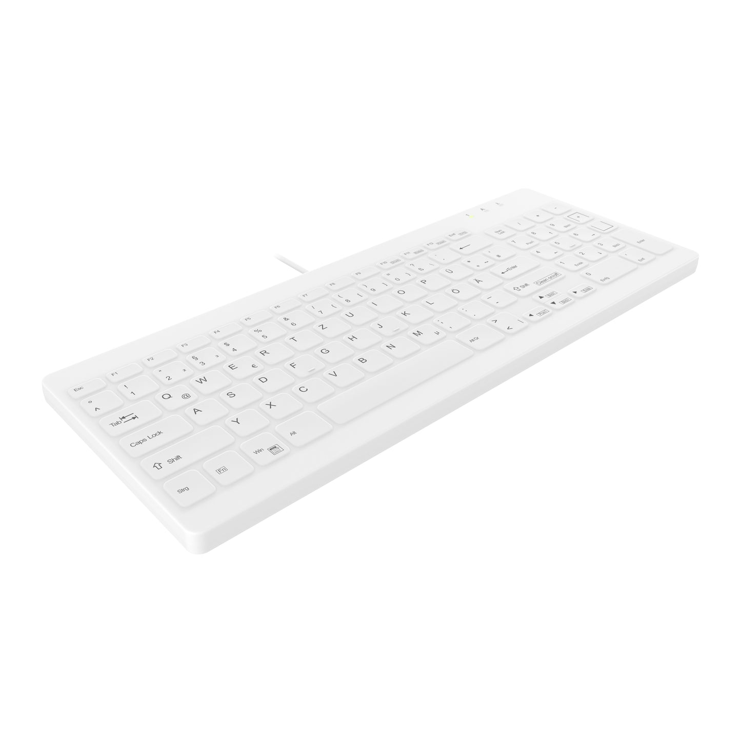 Active Key Contour Design Active Key Contour QuickClean Medizinische Tastatur Abnehmbare Abdeckung Kompakt Kabelgebunden Weiß DE C7012 - Kabelgebunden - USB - Scherenschalter - Weiß - Tastatur