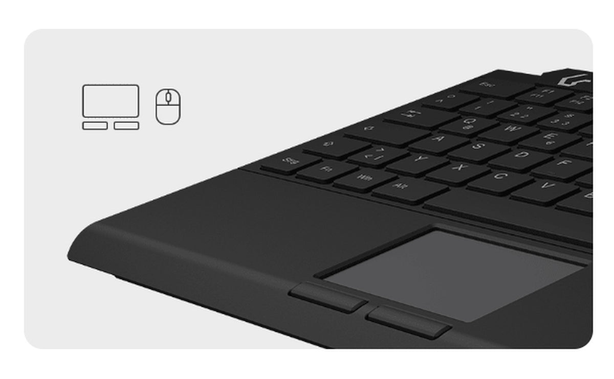 KeySonic KSK - 5210ELU (DE) Mini Tastatur - Touchpad - Hintergrundbeleuchtung - schwarz - Kabelgebunden - USB - Membran Key Switch - QWERTZ - LED - Schwarz - Tastatur