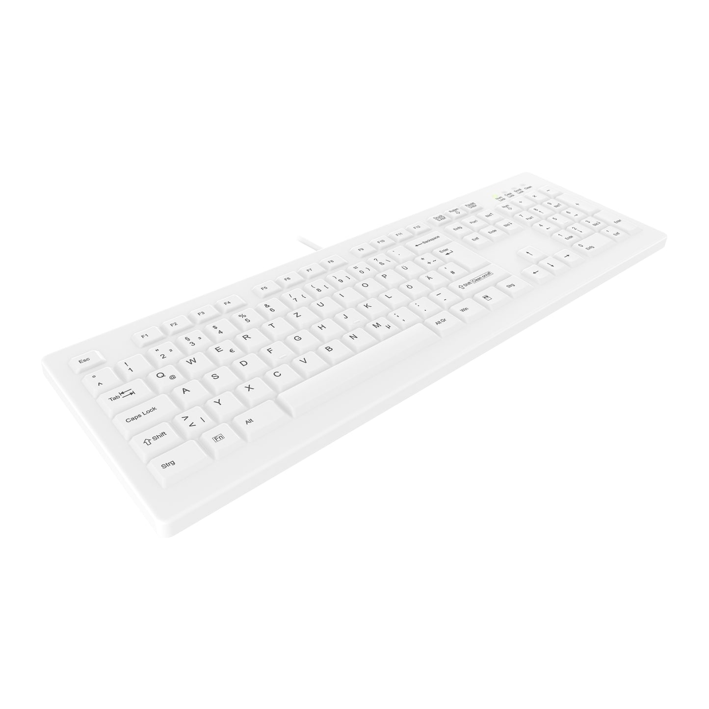 Active Key AK - C8100F - Volle Größe (100%) - Kabelgebunden - USB - Weiß - Tastatur