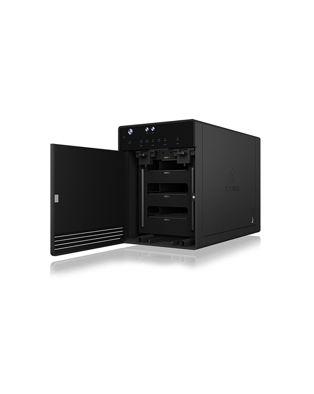 ICY BOX IB - 3740 - C31 - Externes 4 - fach Single Mode System für 3,5" SATA I/II/III Festplatten - USB 3.1 Gen2 - Type - C Host - HDD / SSD - 2.5/3.5" - SATA - Serial ATA II - Serial ATA III - 10 Gbit/s - USB Anschluss - Schwarz - Gehäuse