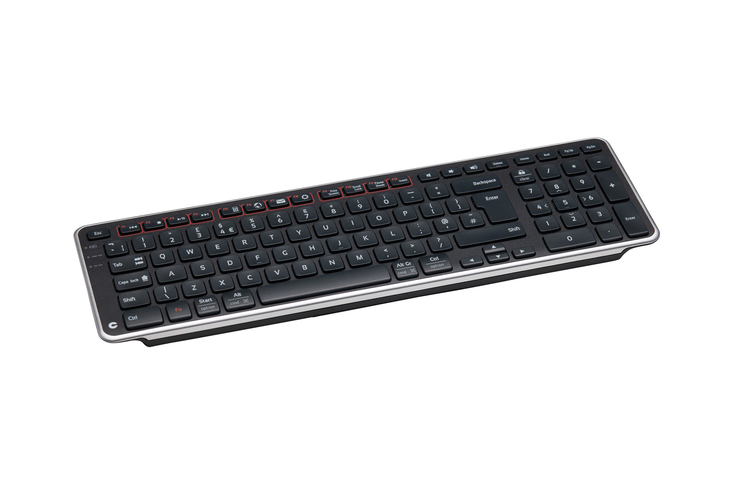 Contour Design Balance Keyboard UK - wireless - Volle Größe (100%) - Kabellos - RF kabellos + USB - Scherenschalter - QWERTY - Schwarz - Tastatur