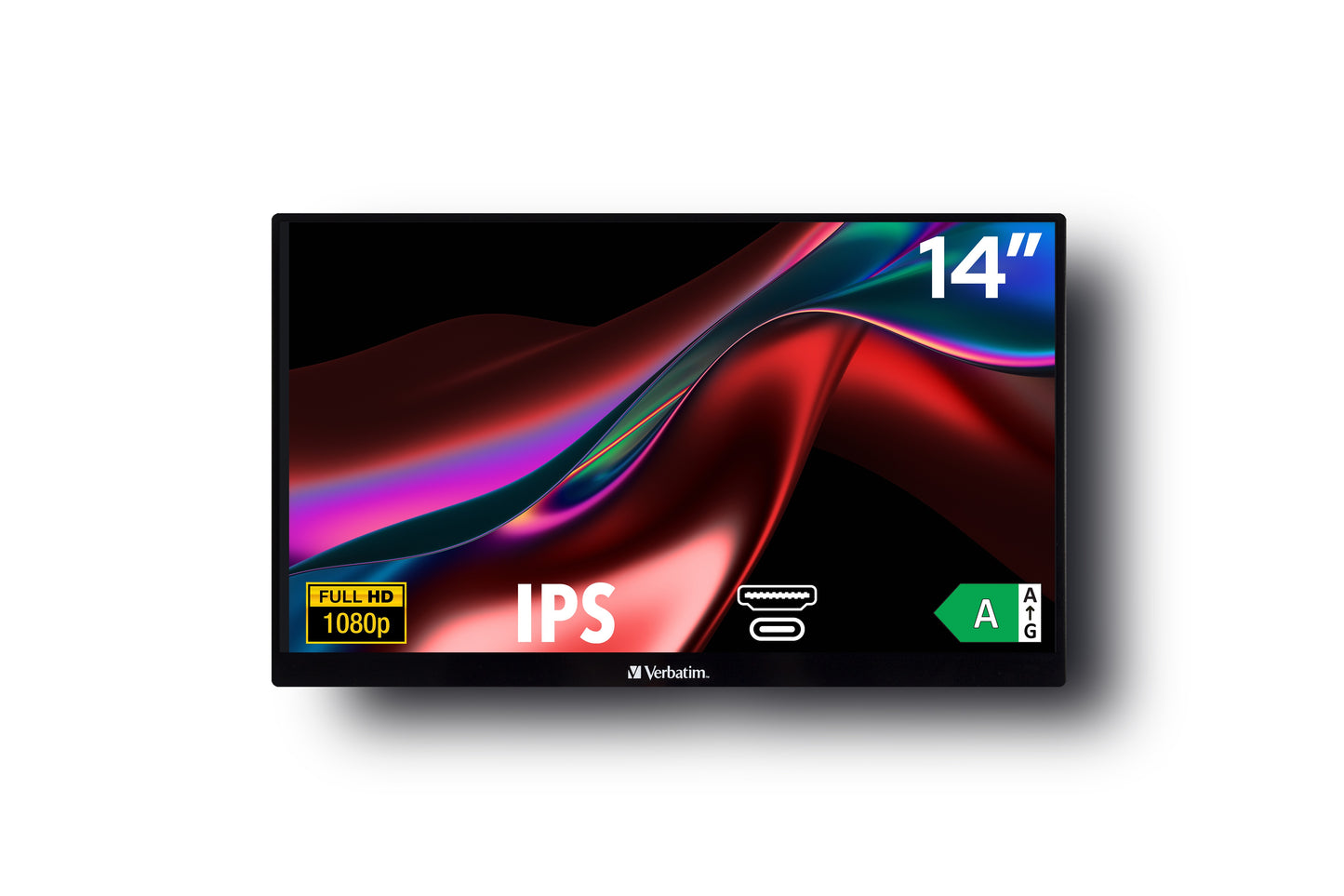 Verbatim 49590 - 35,6 cm (14") - 1920 x 1080 Pixel - Full HD - LCD - 6 ms - Schwarz - Monitor