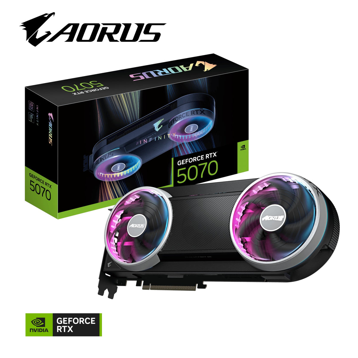Gigabyte AORUS GeForce RTX 5070 INFINITY 12G - GDDR7/32 GB/2715 MHz/3x Display Port - Grafikkarte