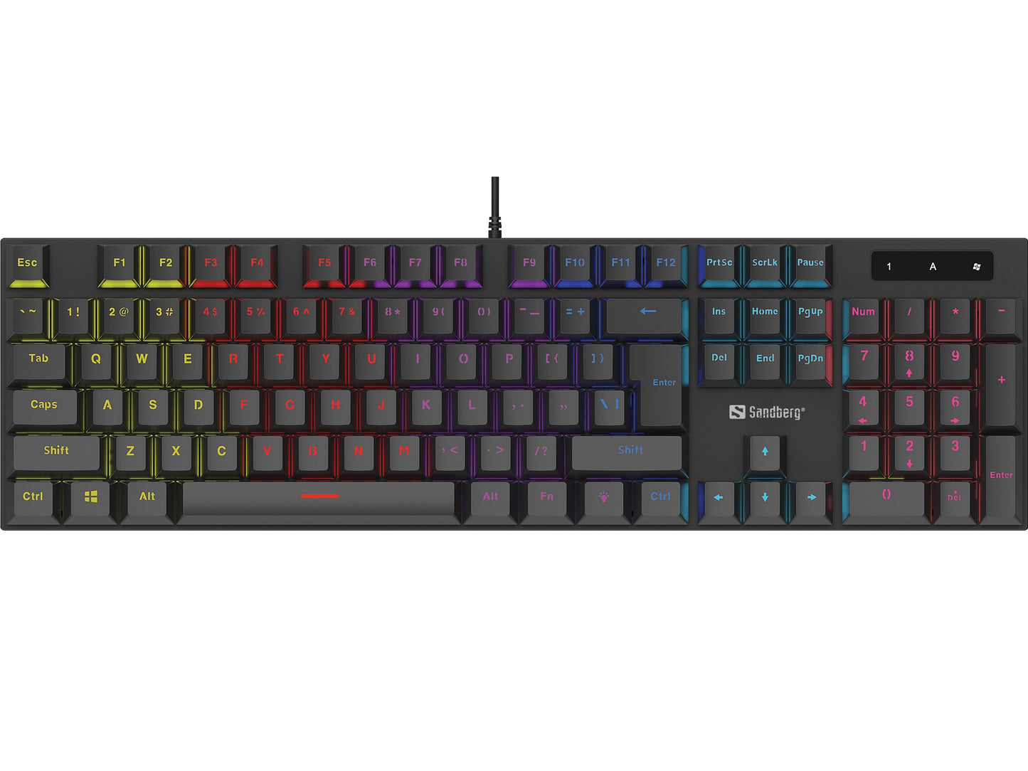 SANDBERG 640 - 31 - Kabelgebunden - USB - Mechanischer Switch - QWERTZ - RGB - LED - Schwarz - Tastatur