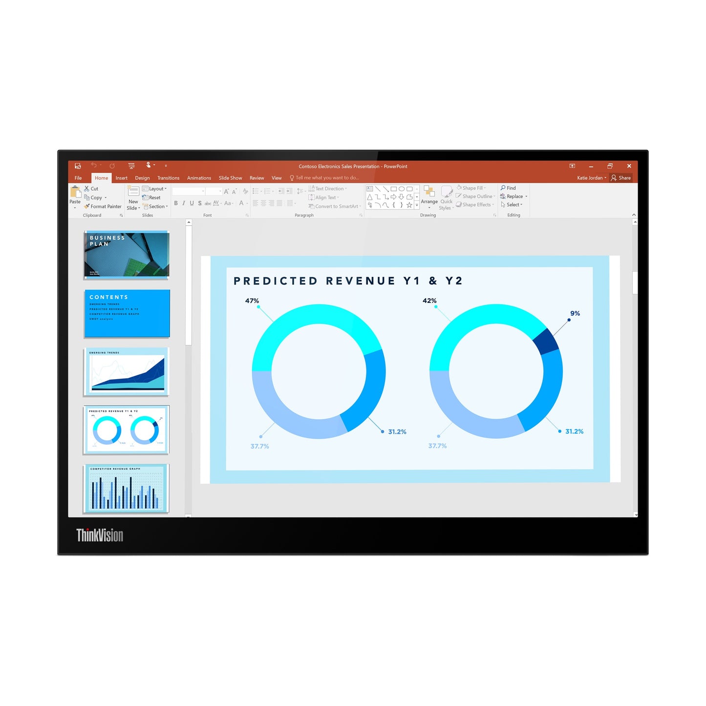 Lenovo ThinkVision M14d - 35,6 cm (14") - 2240 x 1400 Pixel - 2.2K - LED - 8 ms - Schwarz - Monitor