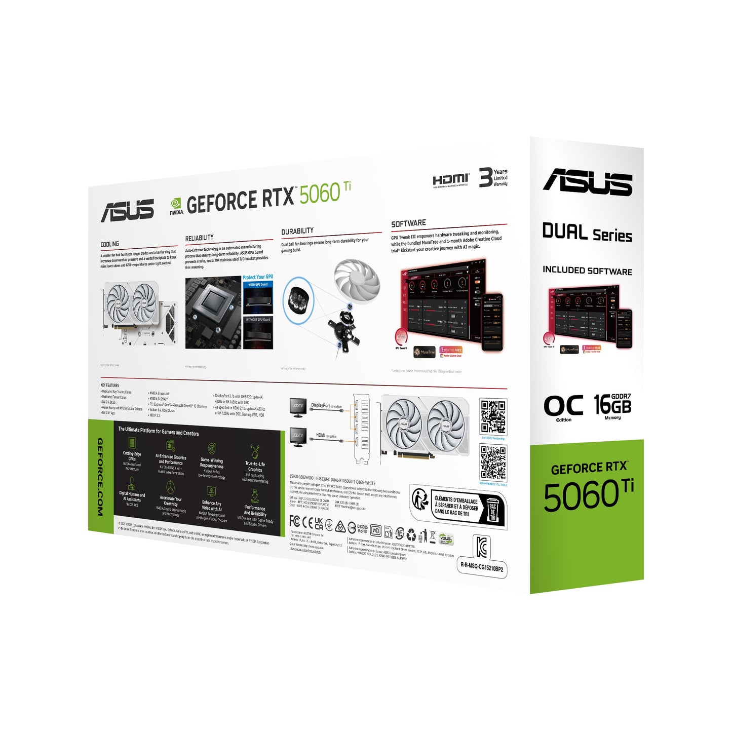 ASUS Dual GeForce Rtx 5060 Ti White OC Edition GDDR7 - PCI - Grafikkarte