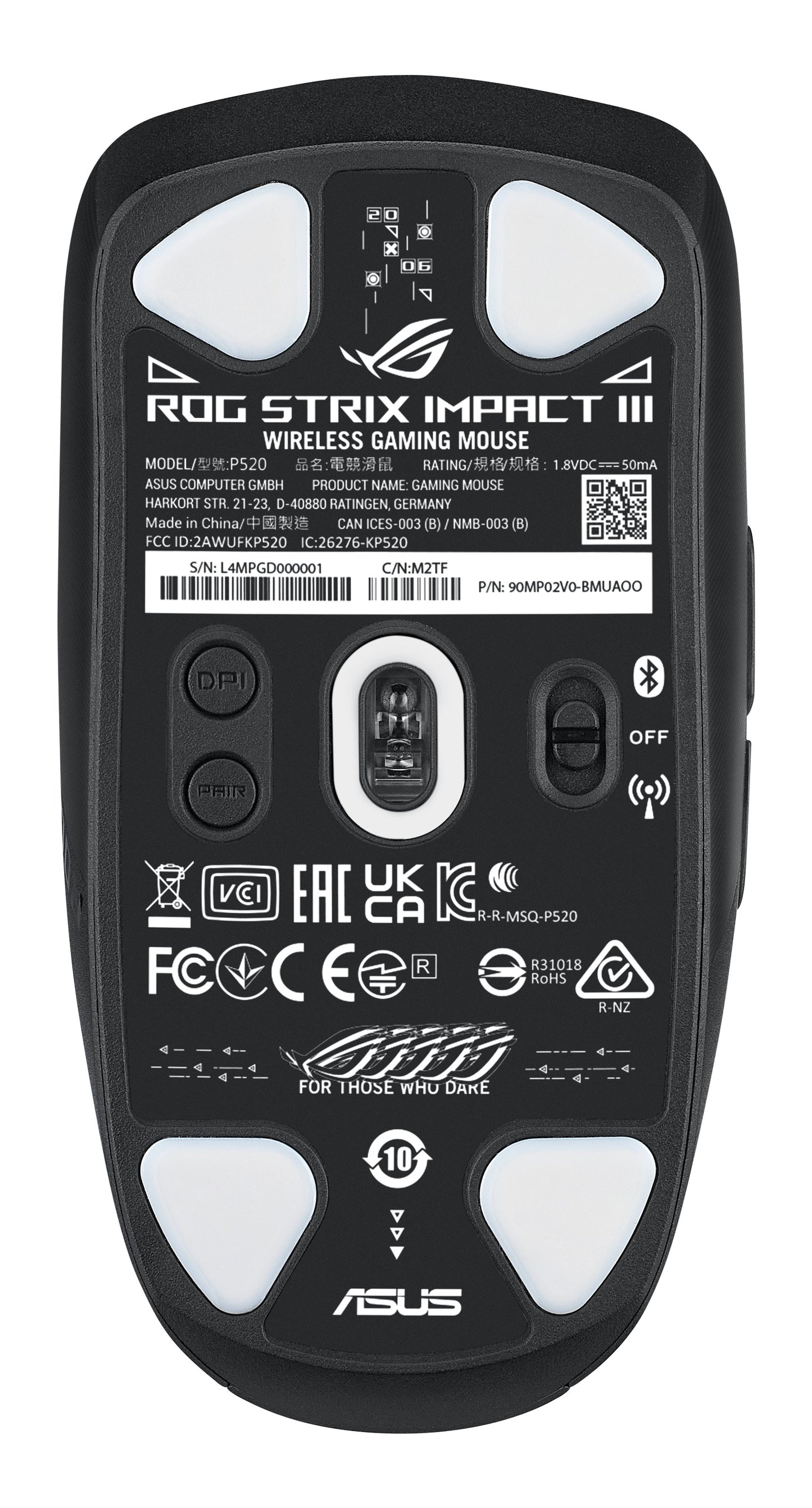 ASUS Rog Strix Impact Iii Wireless - Optisch - Maus