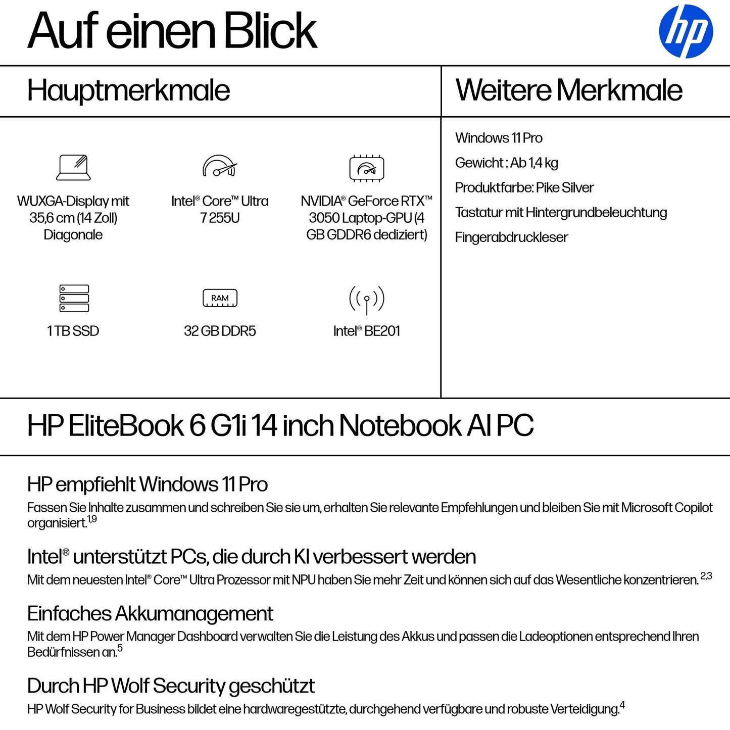 HP EliteBook 6 G1i Intel Core Ultra 7 255U - Core Ultra 7 - Notebook