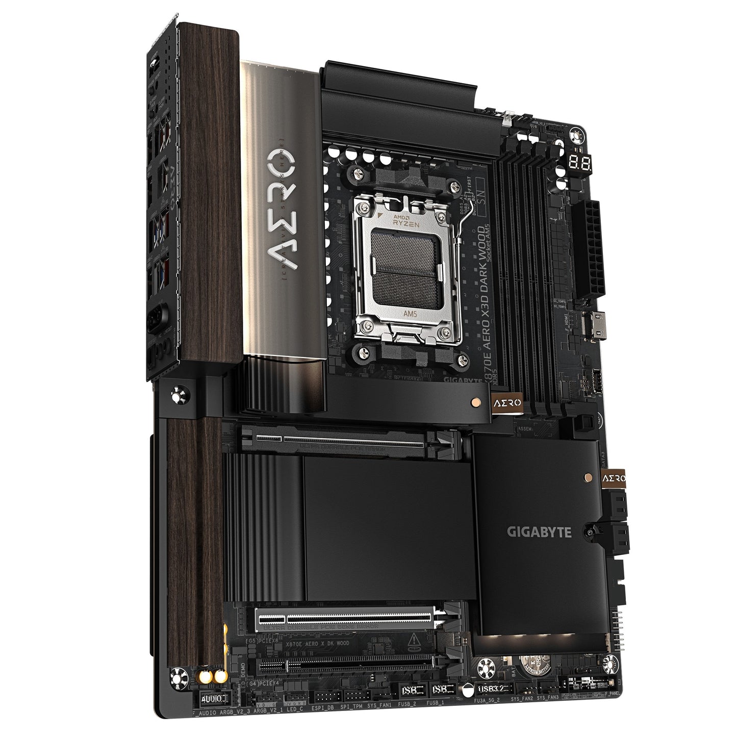 Gigabyte X870E AERO X3D Dark Wood X870 AM5 ATX DDR5 - AMD Sockel AM5 (Ryzen Zen4) - ATX - Mainboard